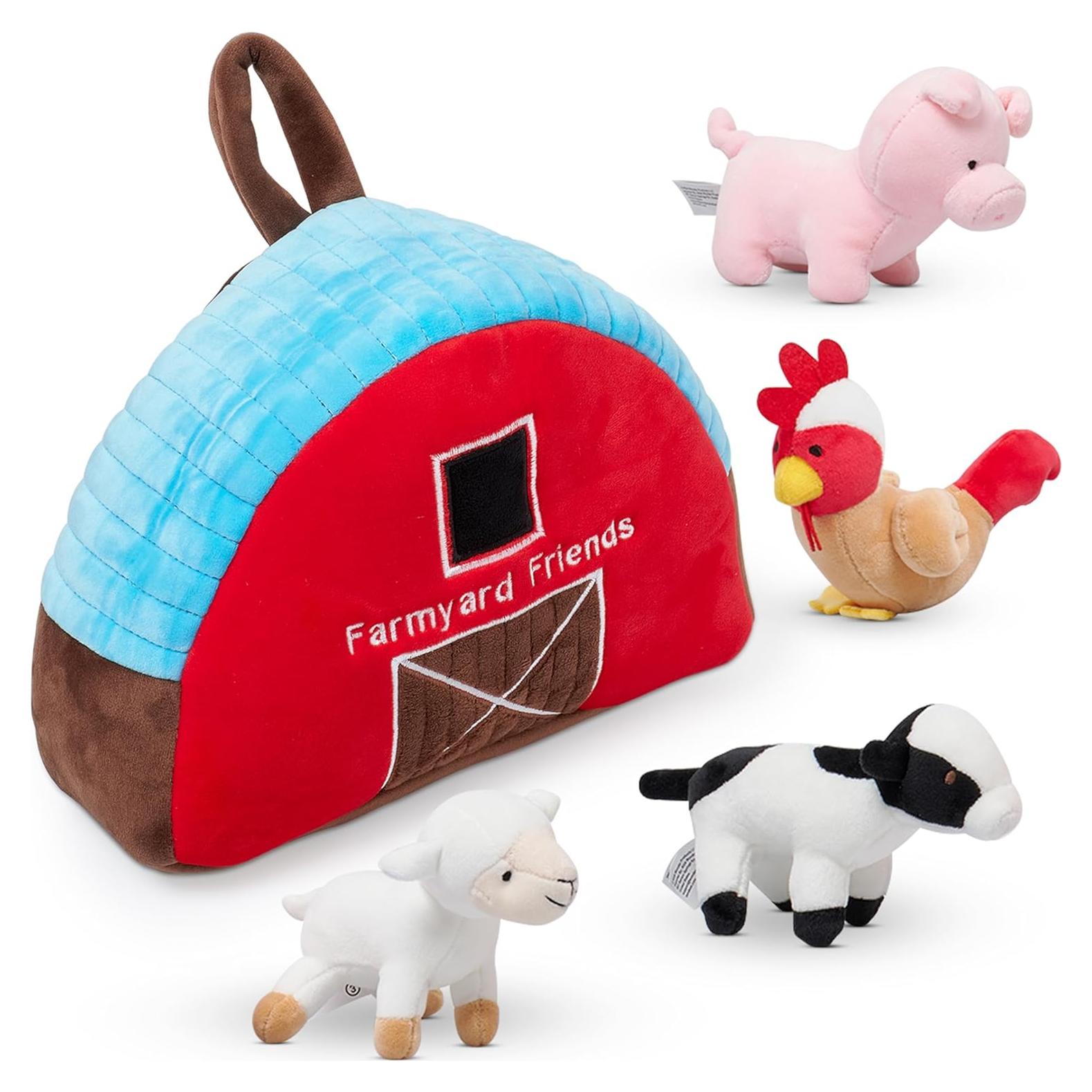 Conjunto de Juguete de Peluche Granja WOND - 4 Animales + Bolsa