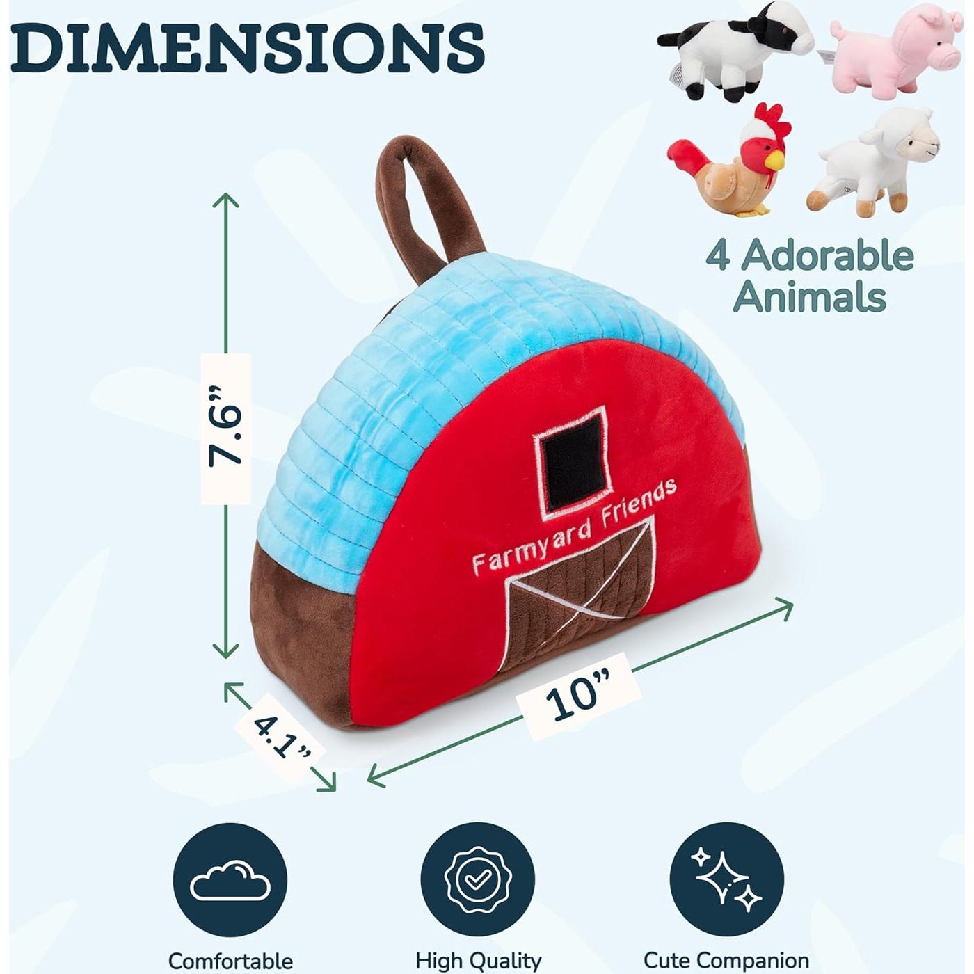 Conjunto de Juguete de Peluche Granja WOND - 4 Animales + Bolsa