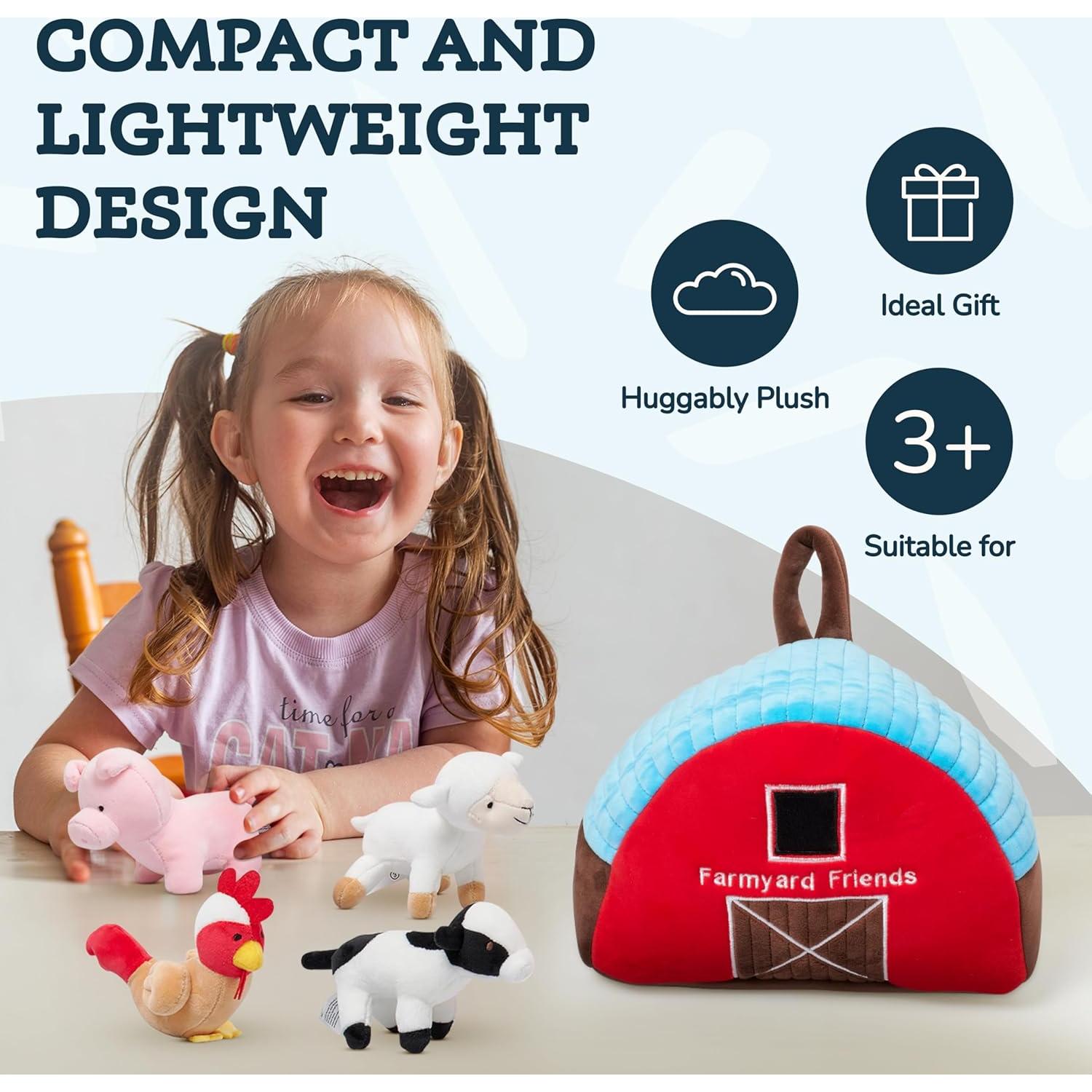 Conjunto de Juguete de Peluche Granja WOND - 4 Animales + Bolsa