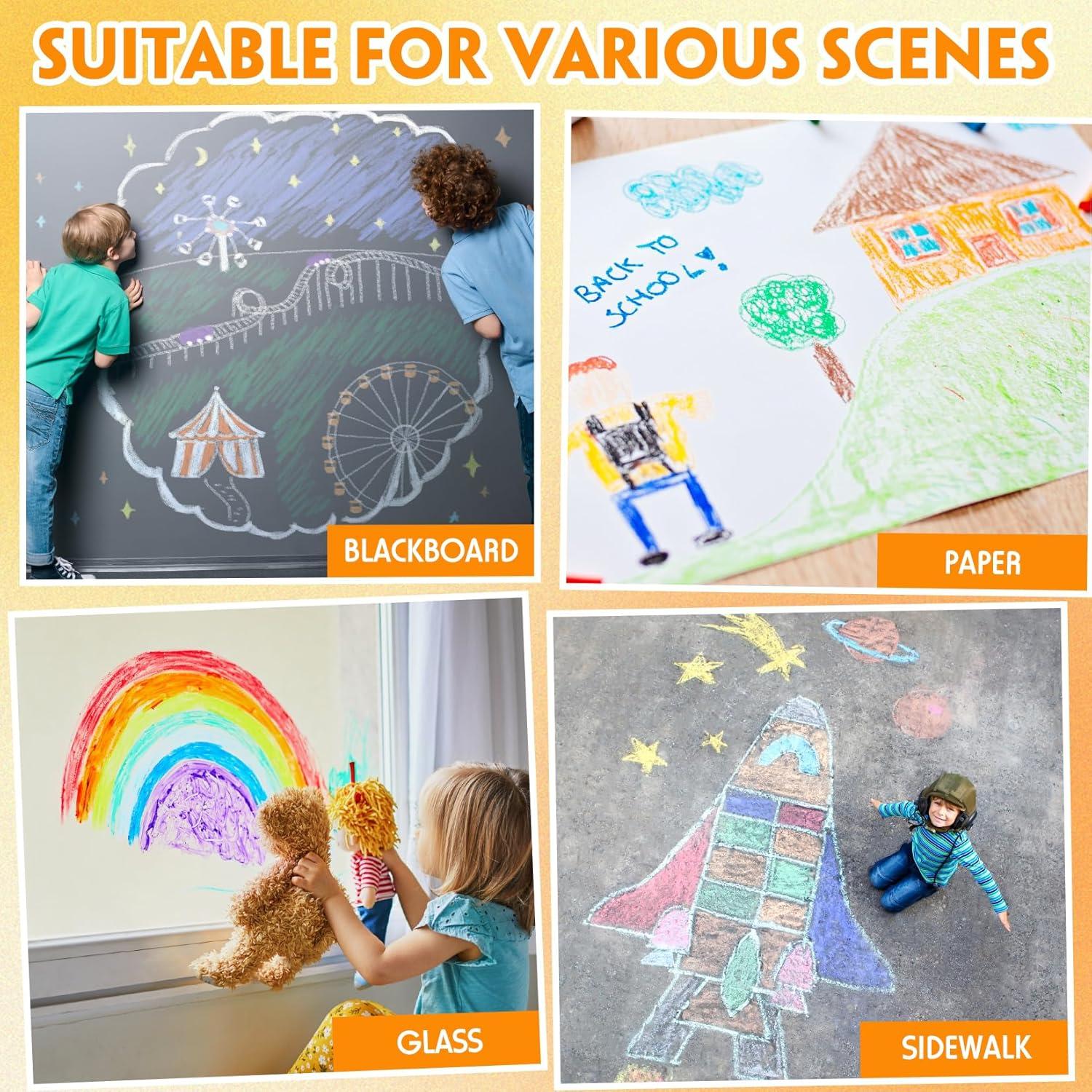 Tiza Sin Polvo Zhenbuco - 12 Colores Lavables para Niños