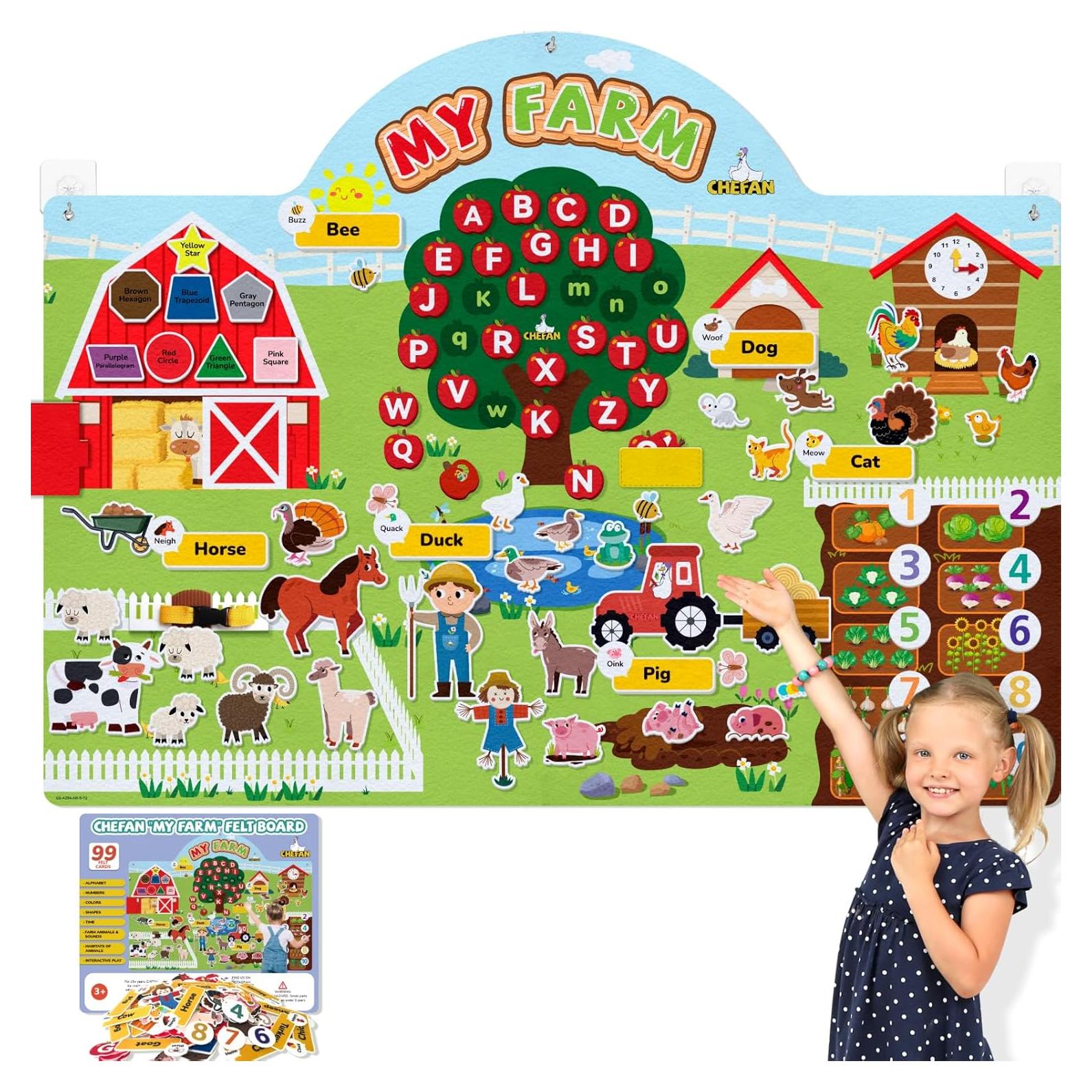 Conjunto de Tablero de Cuentos de Fieltro CHEFAN 99 Piezas