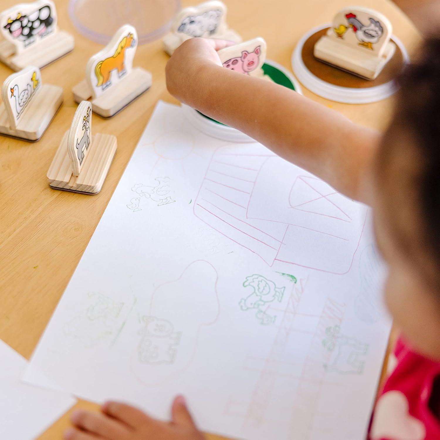 Juego de Sellos de Madera Melissa & Doug Animales de Granja