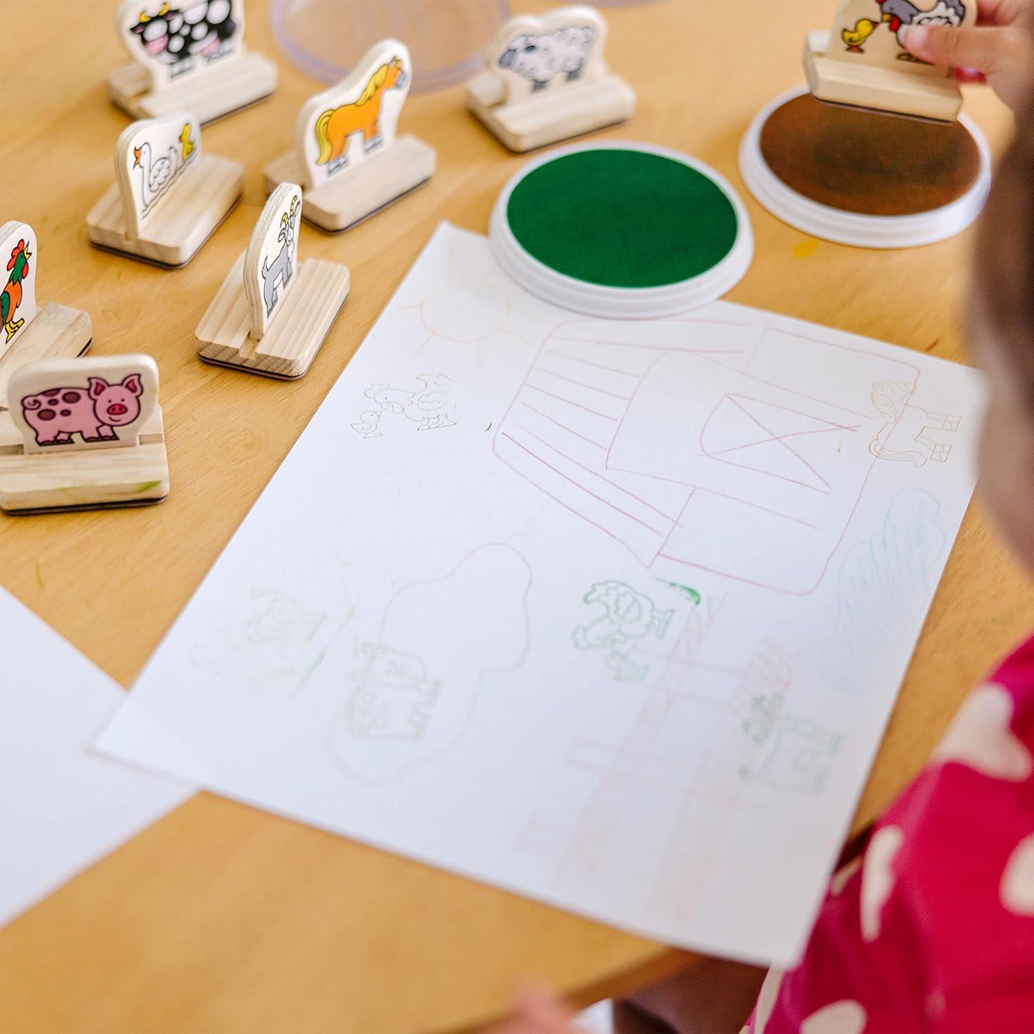 Juego de Sellos de Madera Melissa & Doug Animales de Granja