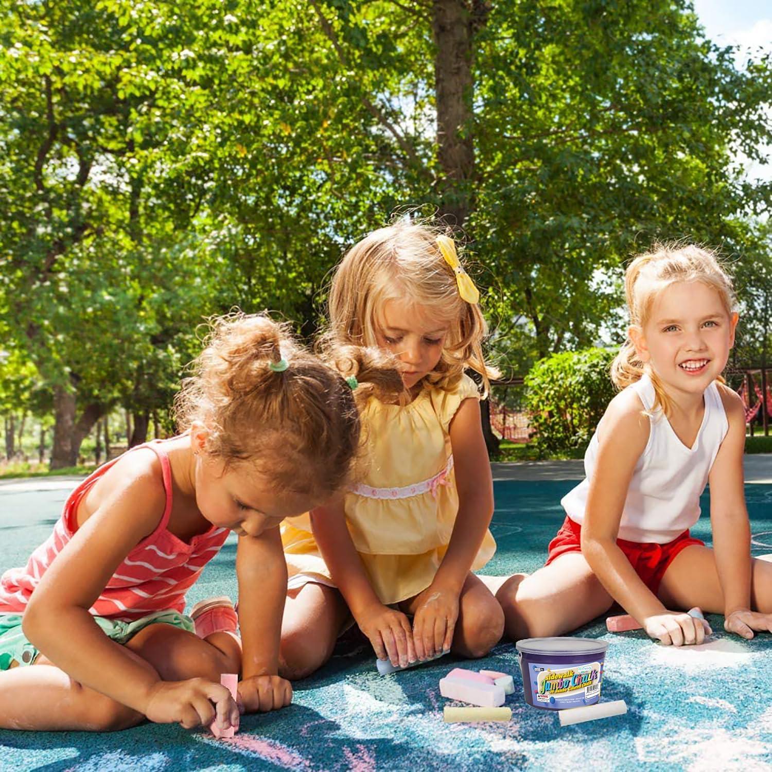 Tiza de Acera Jumbo ArtCreativity 38 Piezas Lavable para Niños