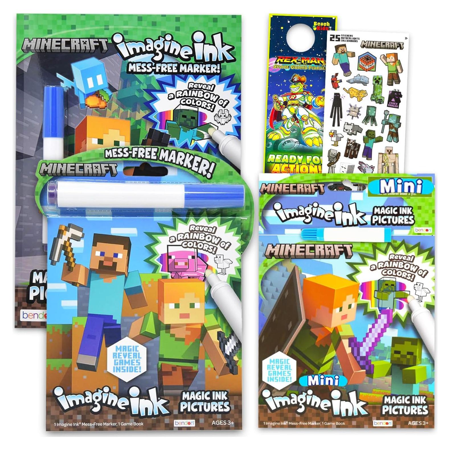 Conjunto de Libros de Colorear Sin Desorden Minecraft - 3 Pzs