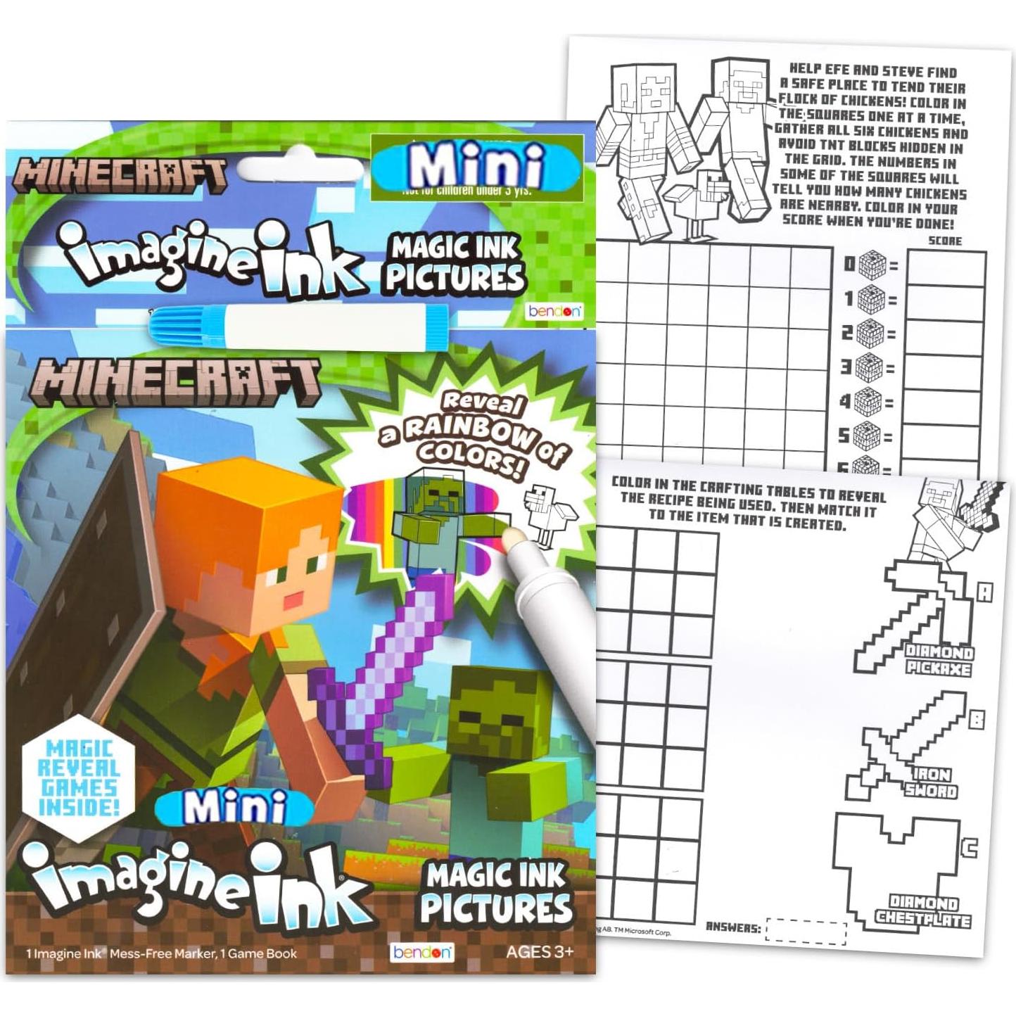 Conjunto de Libros de Colorear Sin Desorden Minecraft - 3 Pzs