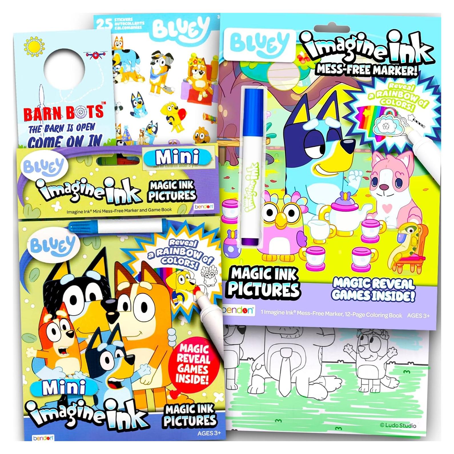 Conjunto de Libros para Colorear Bluey - 2 Libros con Tinta Mágica