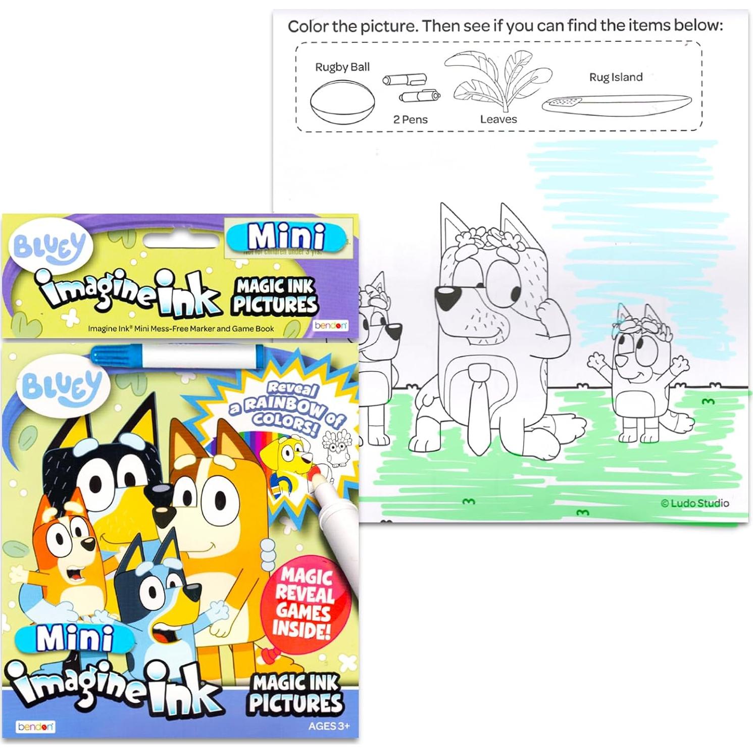 Conjunto de Libros para Colorear Bluey - 2 Libros con Tinta Mágica