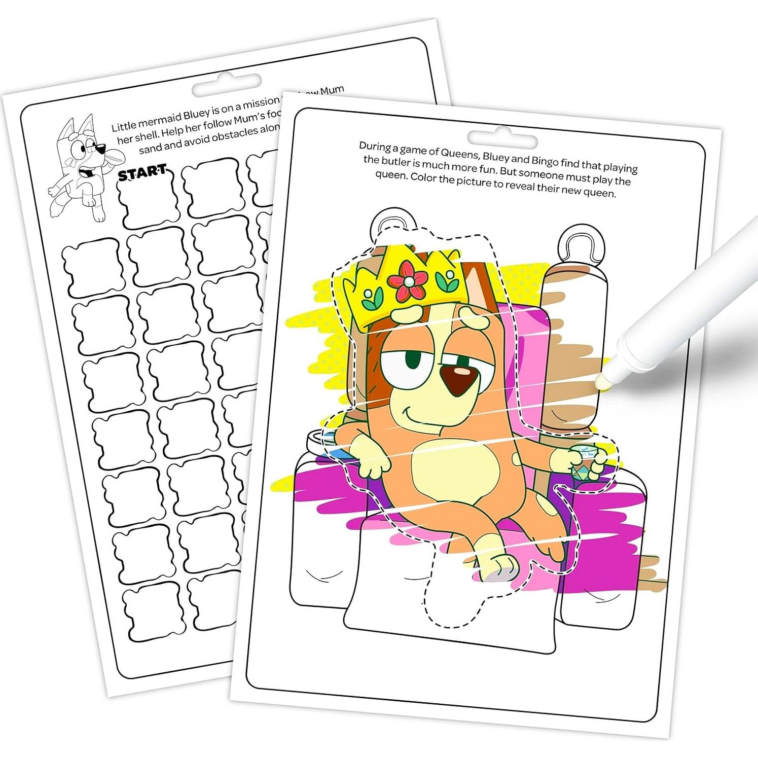 Conjunto de Libros para Colorear Bluey - 2 Libros con Tinta Mágica