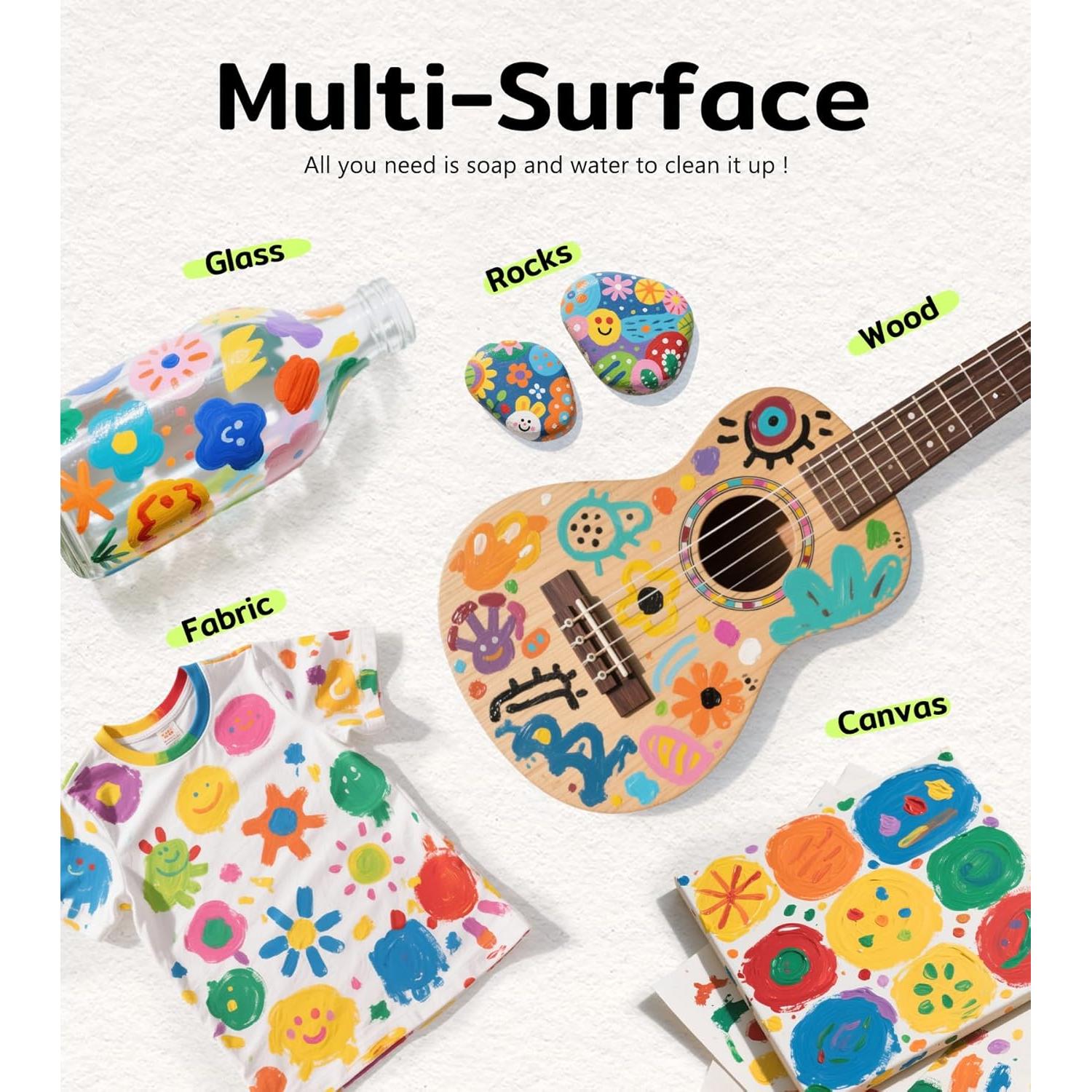 Pintura Lavable para Niños TMOL 42 Colores No Tóxica