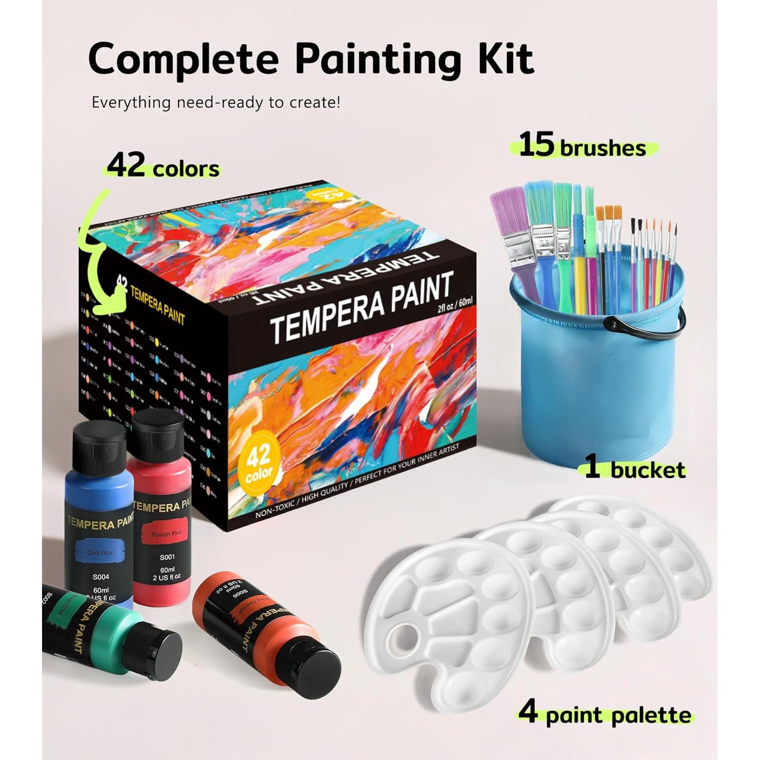 Pintura Lavable para Niños TMOL 42 Colores No Tóxica