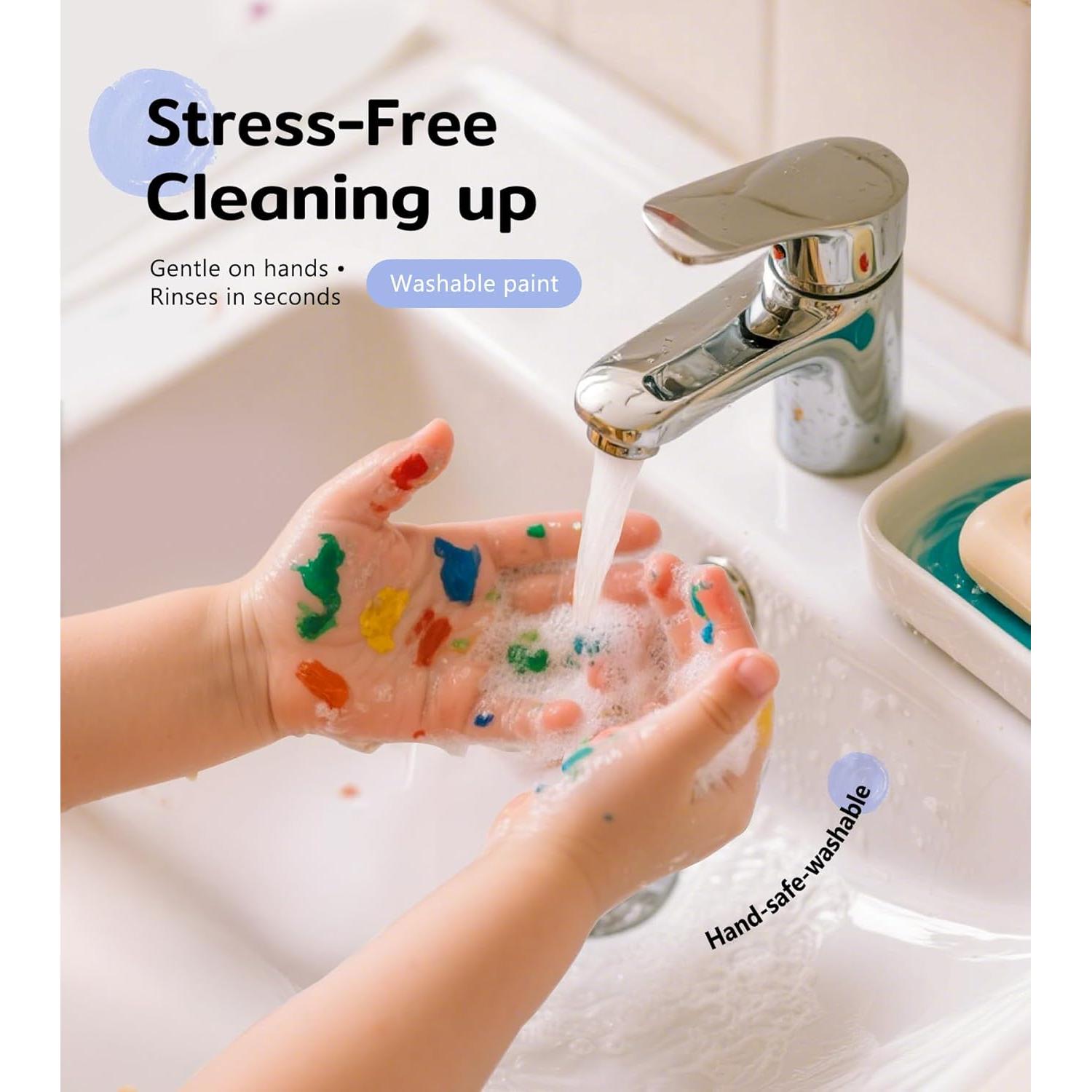 Pintura Lavable para Niños TMOL 42 Colores No Tóxica