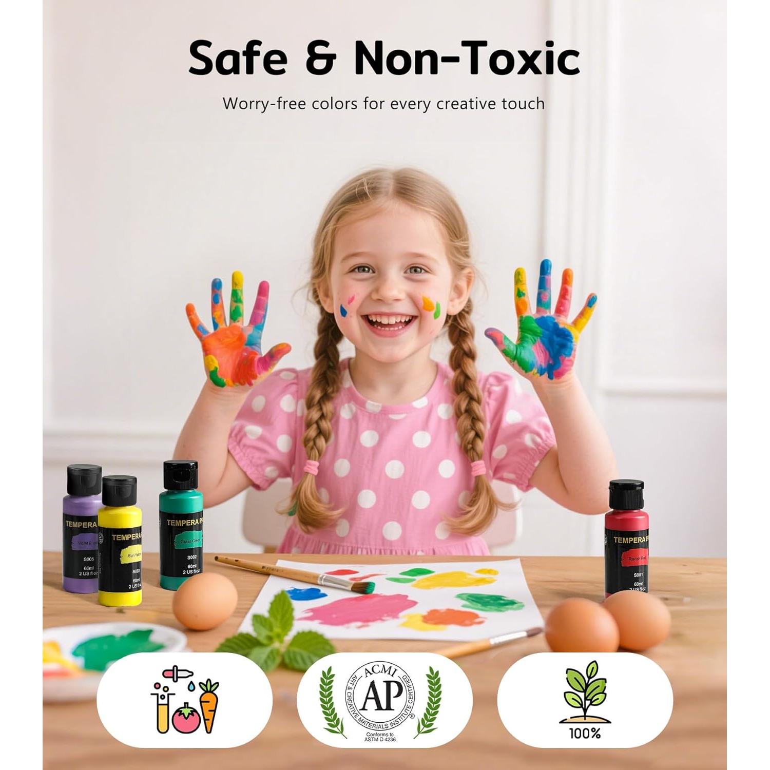 Pintura Lavable para Niños TMOL 42 Colores No Tóxica