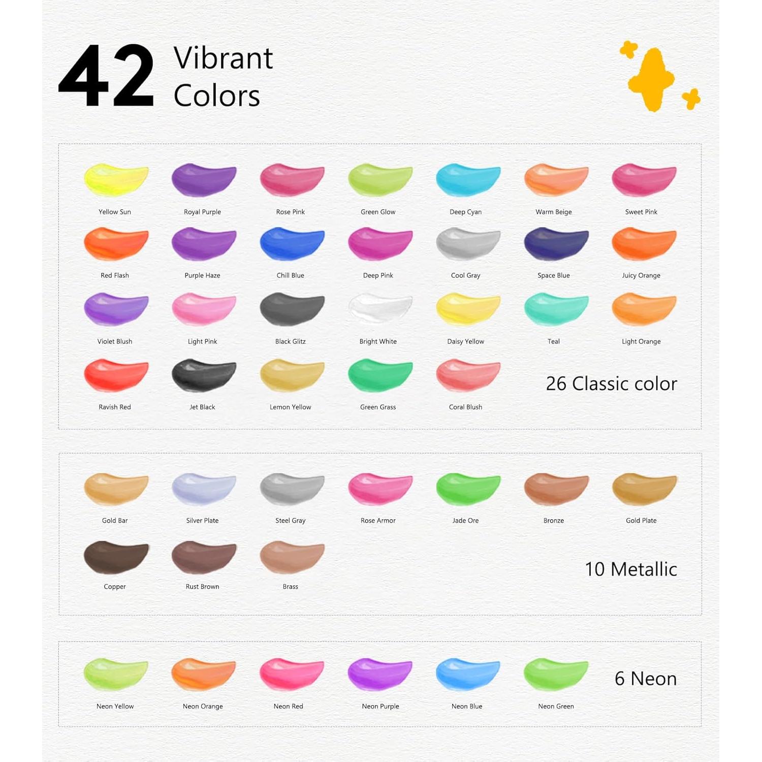 Pintura Lavable para Niños TMOL 42 Colores No Tóxica