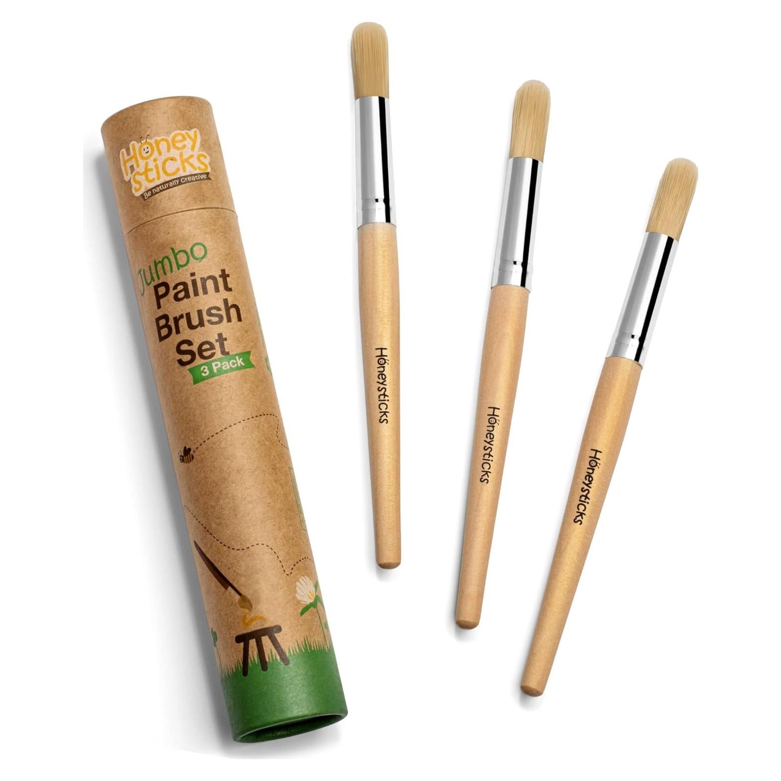 Juego de Pinceles Jumbo Honeysticks - 3 Pinceles para Niños