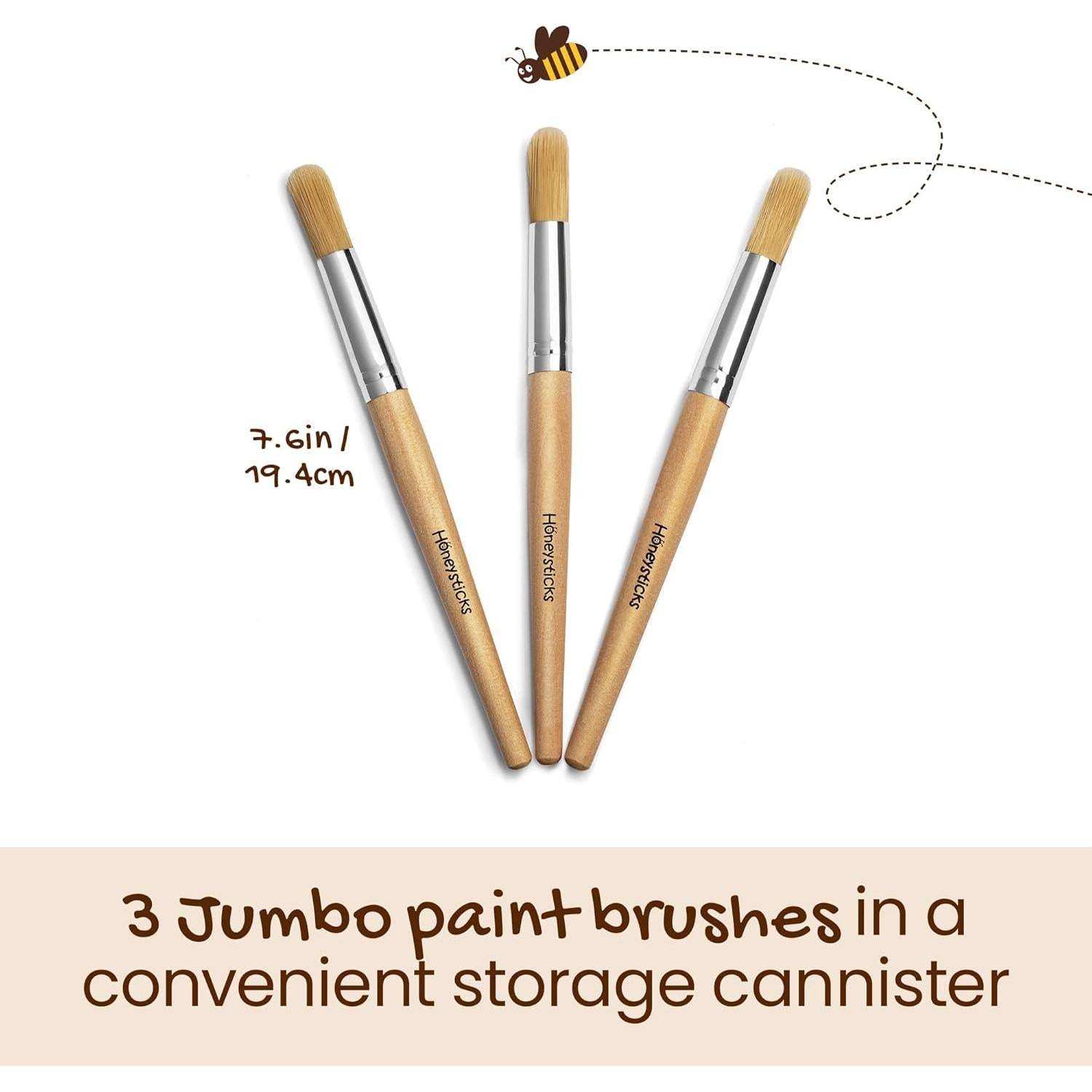Juego de Pinceles Jumbo Honeysticks - 3 Pinceles para Niños