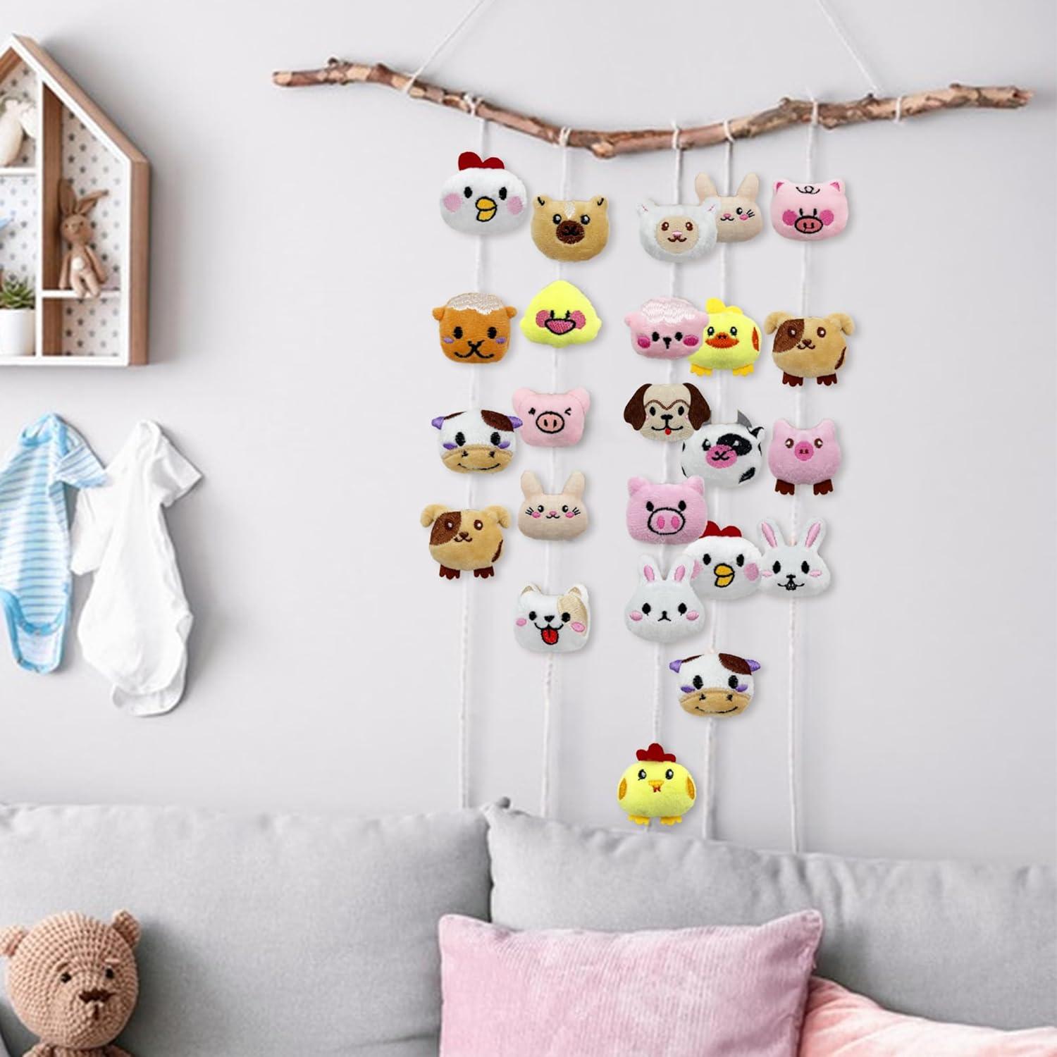 Juego de 40 Juguetes de Peluche Mini Animales de Granja