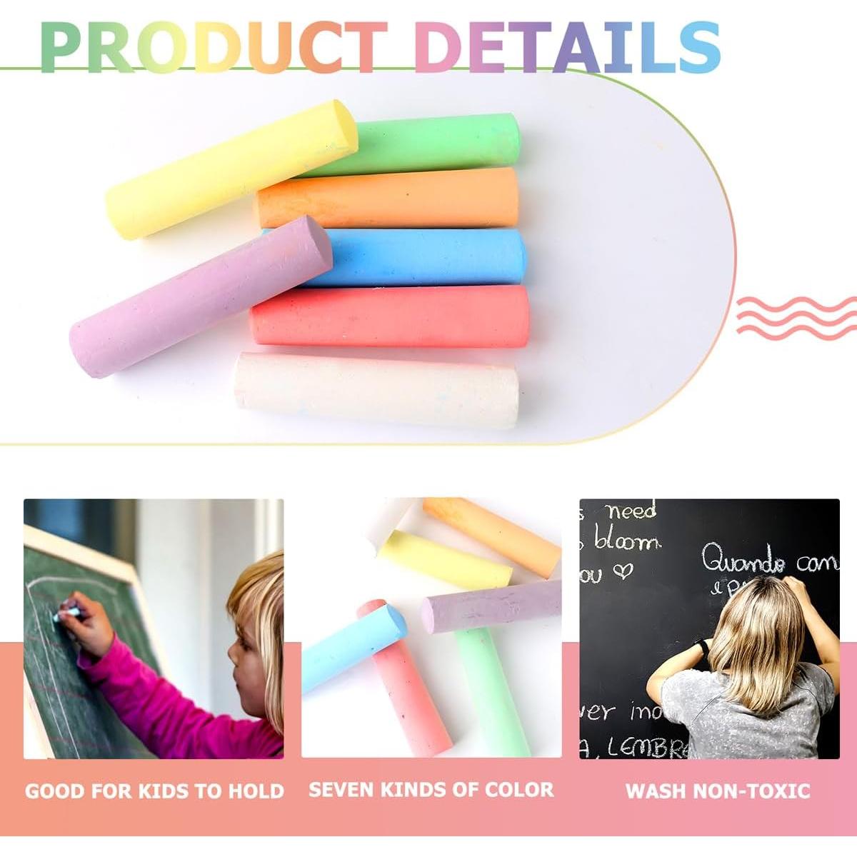 Tiza de Acera Lavable YFMJDK - 52 Piezas Multicolor No Tóxica