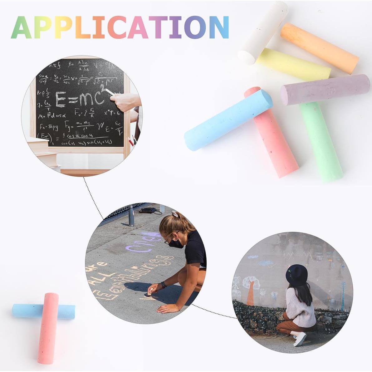 Tiza de Acera Lavable YFMJDK - 52 Piezas Multicolor No Tóxica