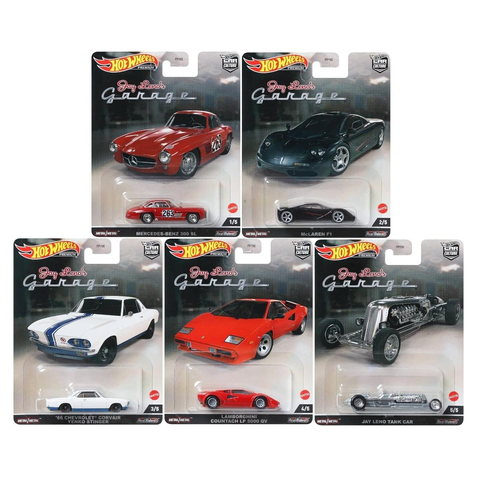 Conjunto de 5 Vehículos Diecast Hot Wheels Jay Leno 2022