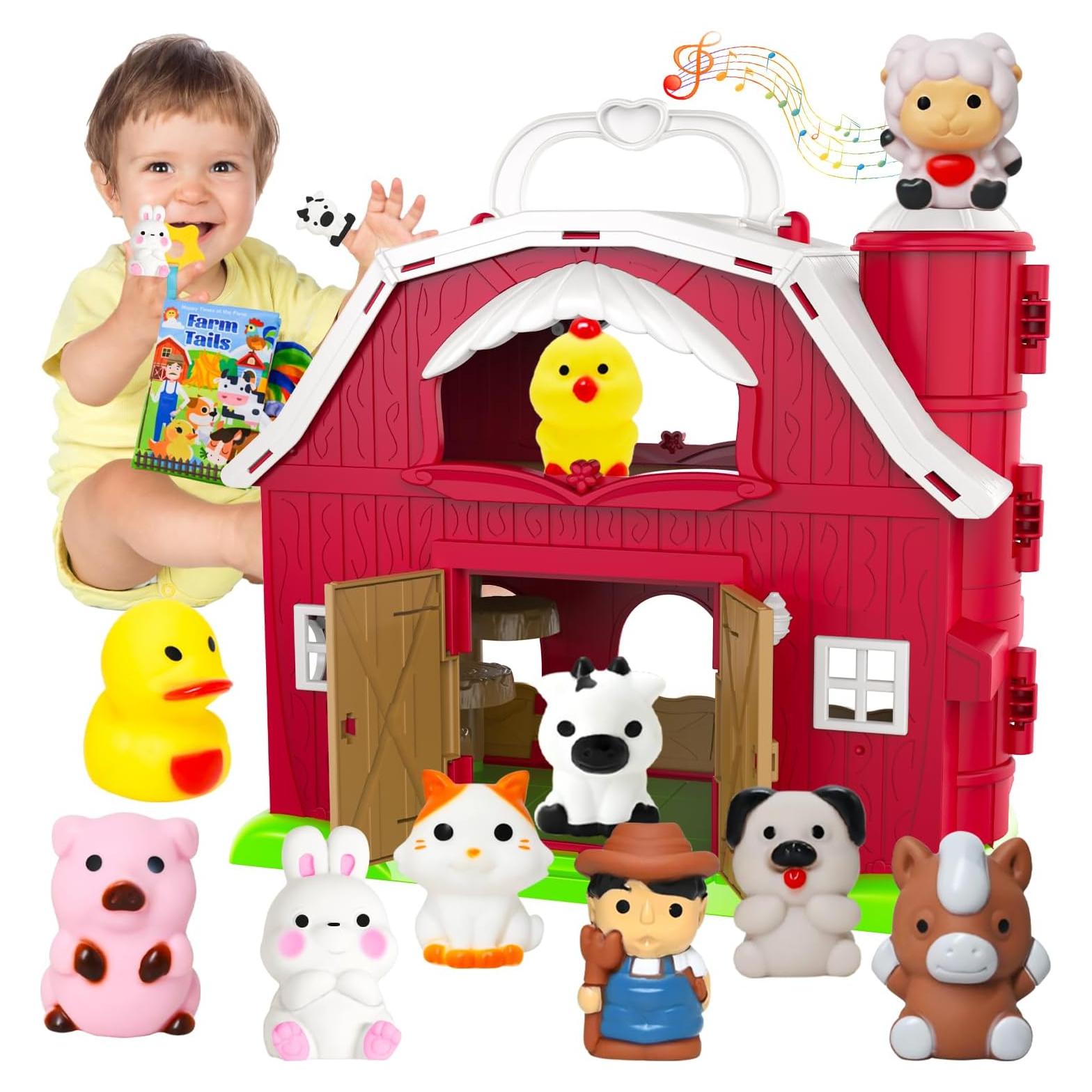 Gran Granja Musical Roja Kimicare con Animales y Libro