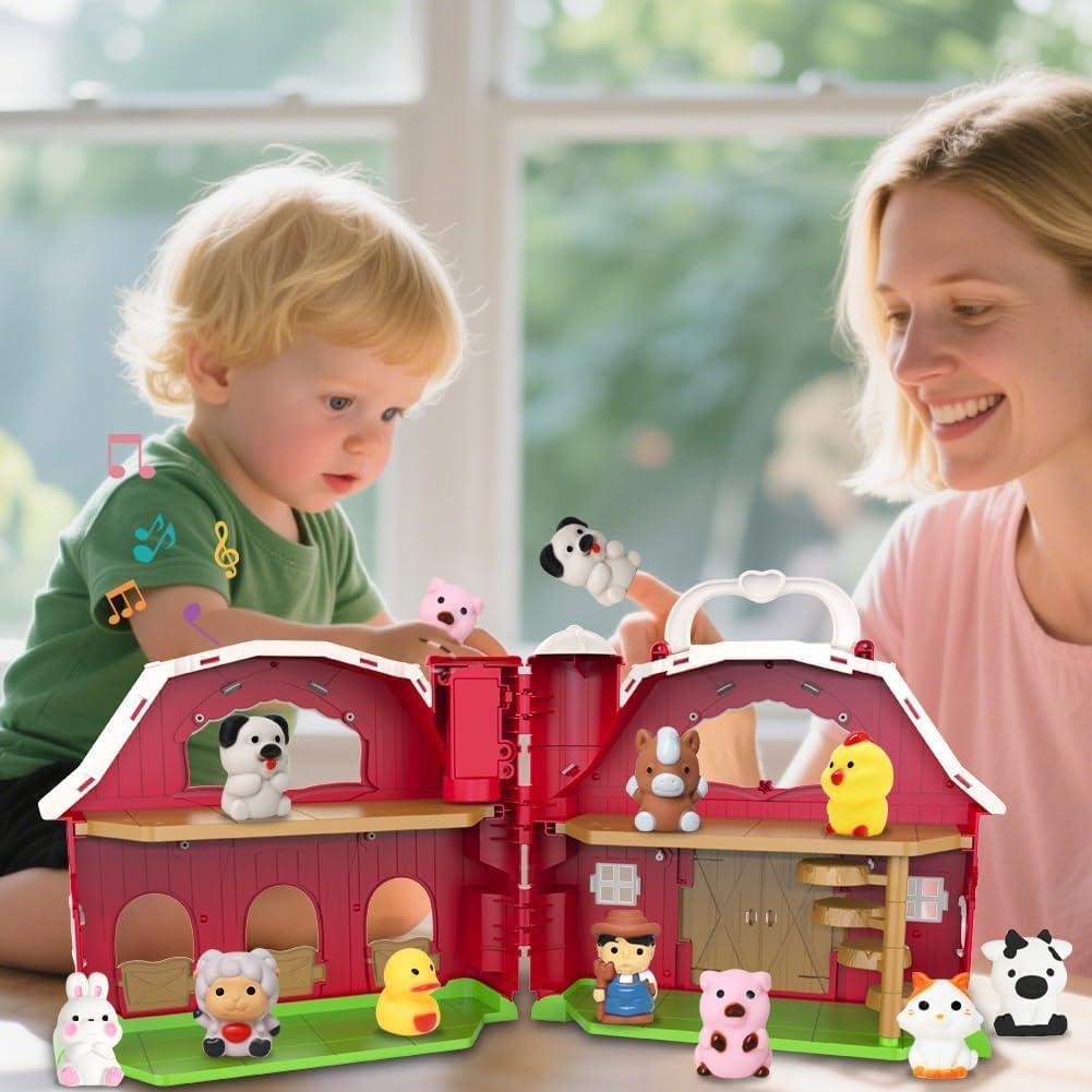 Gran Granja Musical Roja Kimicare con Animales y Libro