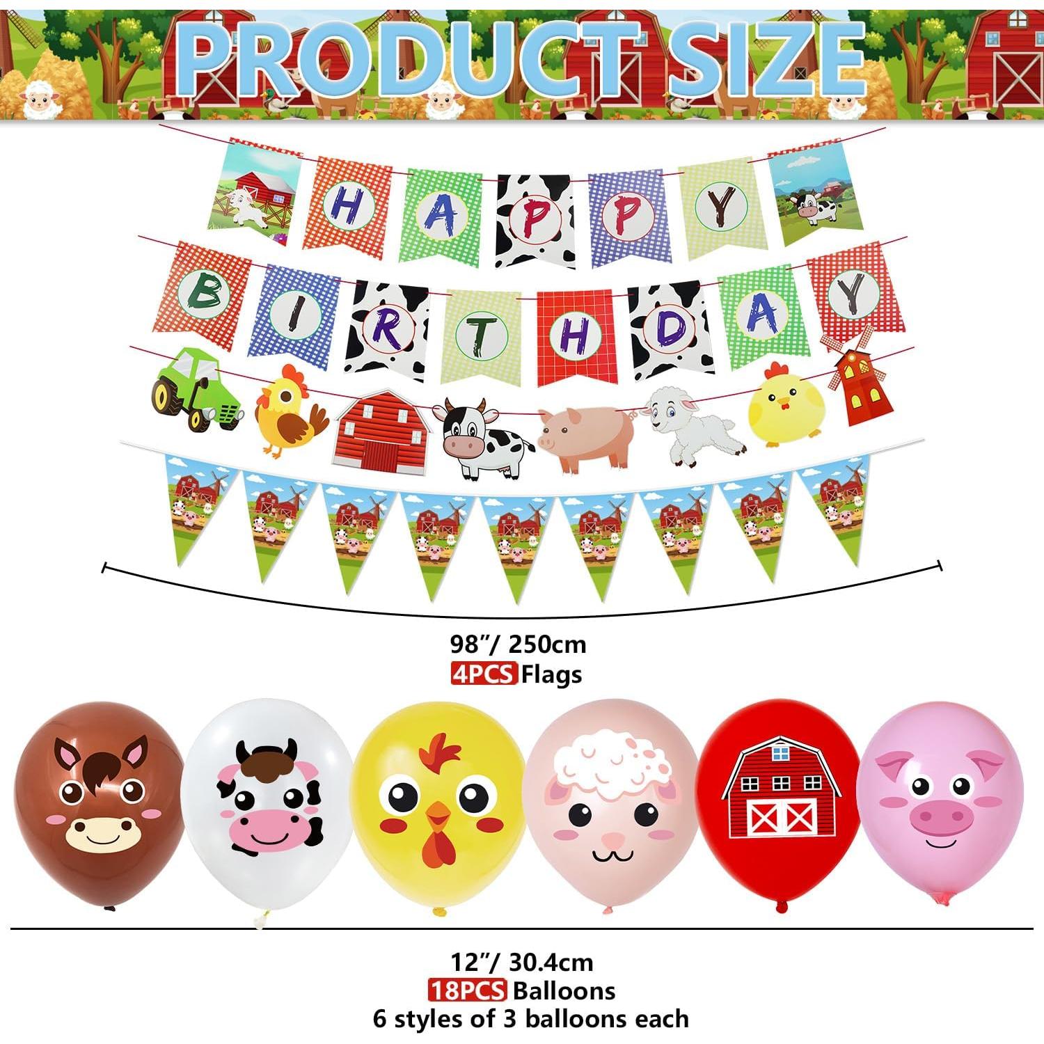 Decoraciones de Cumpleaños en la Granja APUXXJUPA - 181 Piezas