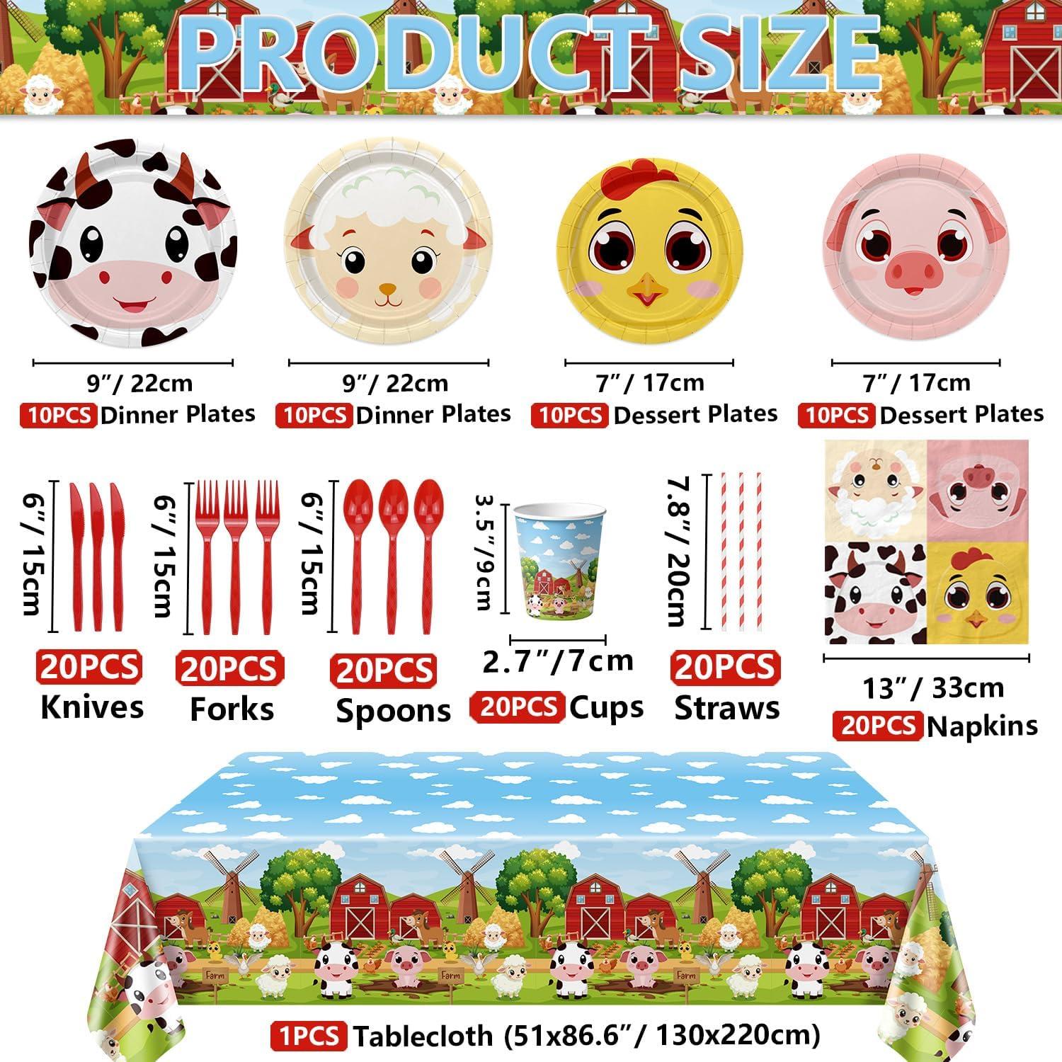 Decoraciones de Cumpleaños en la Granja APUXXJUPA - 181 Piezas