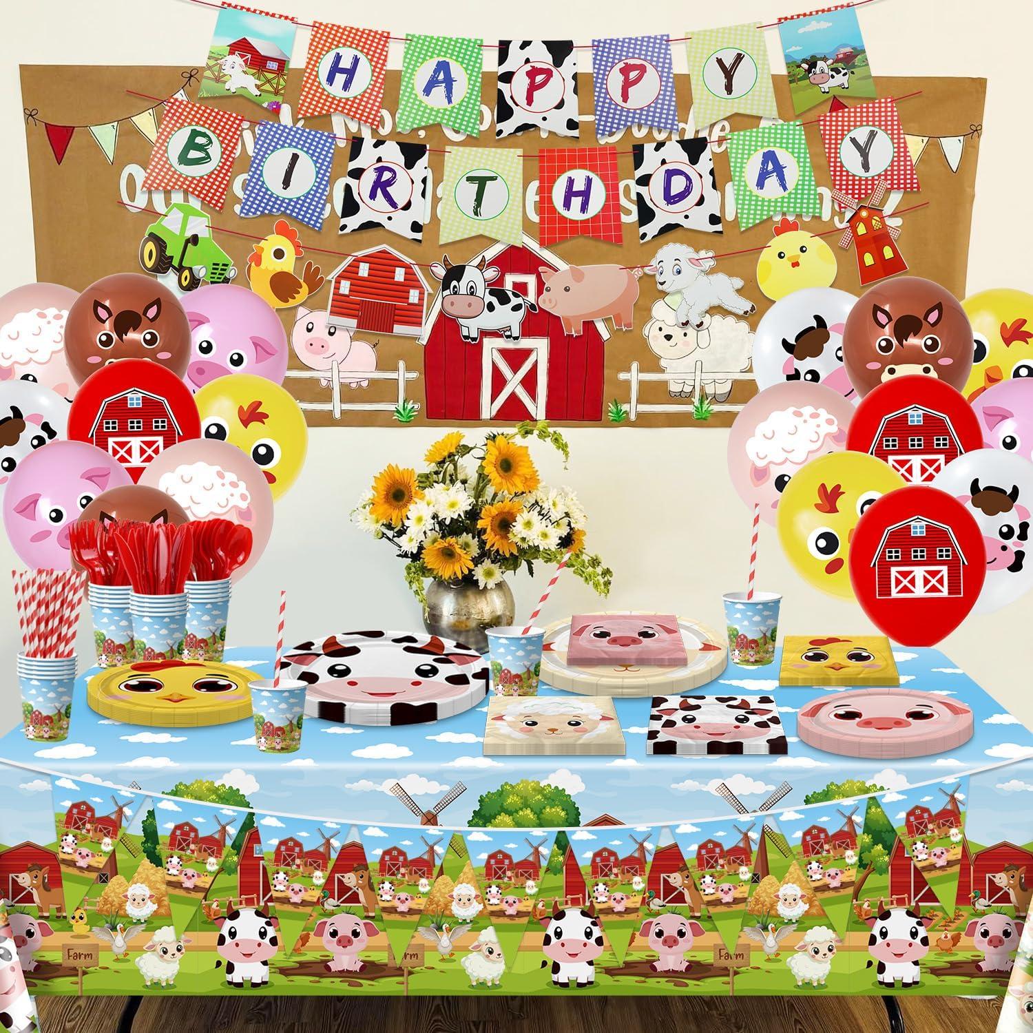 Decoraciones de Cumpleaños en la Granja APUXXJUPA - 181 Piezas