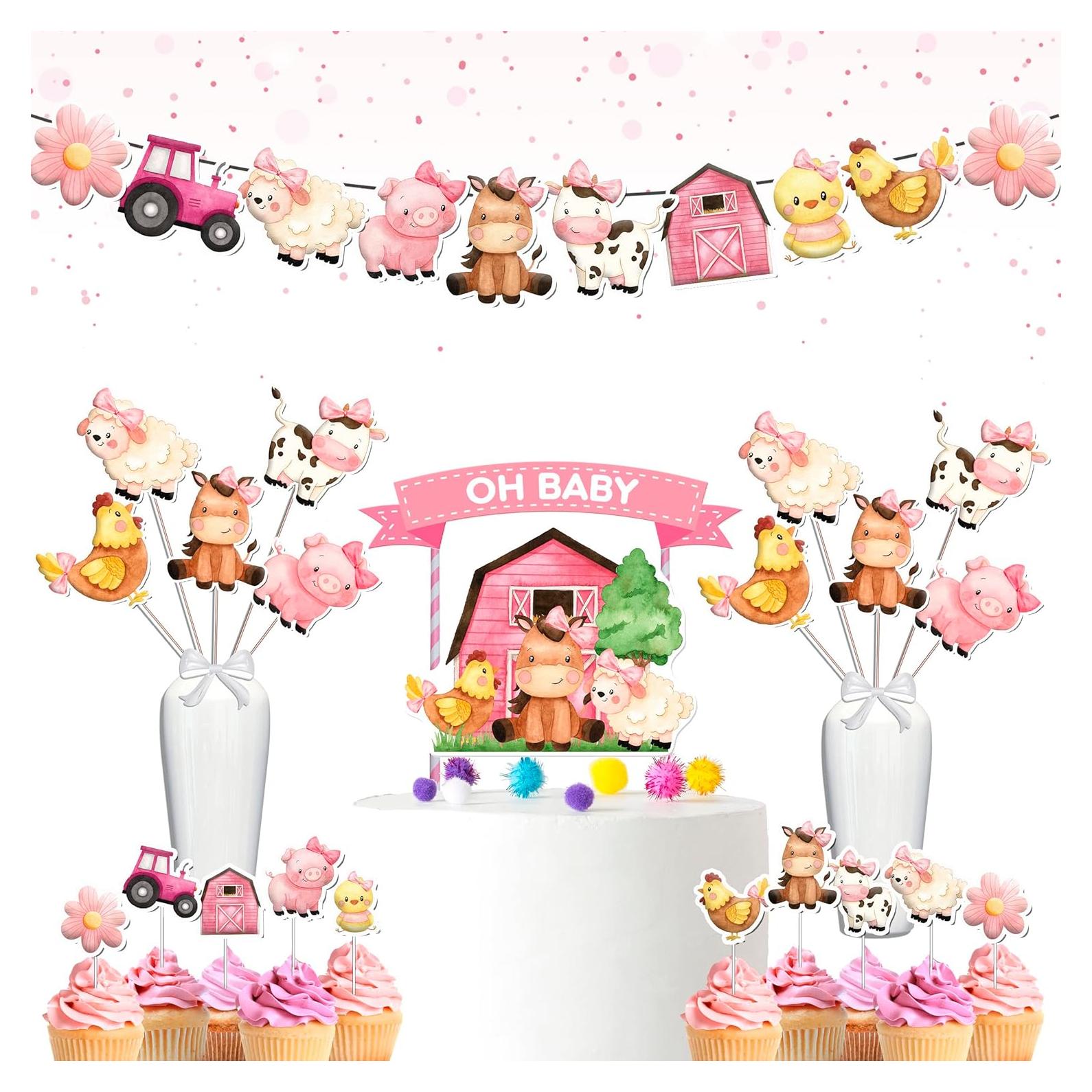 Juego de Decoración para Baby Shower Animales de Granja PC