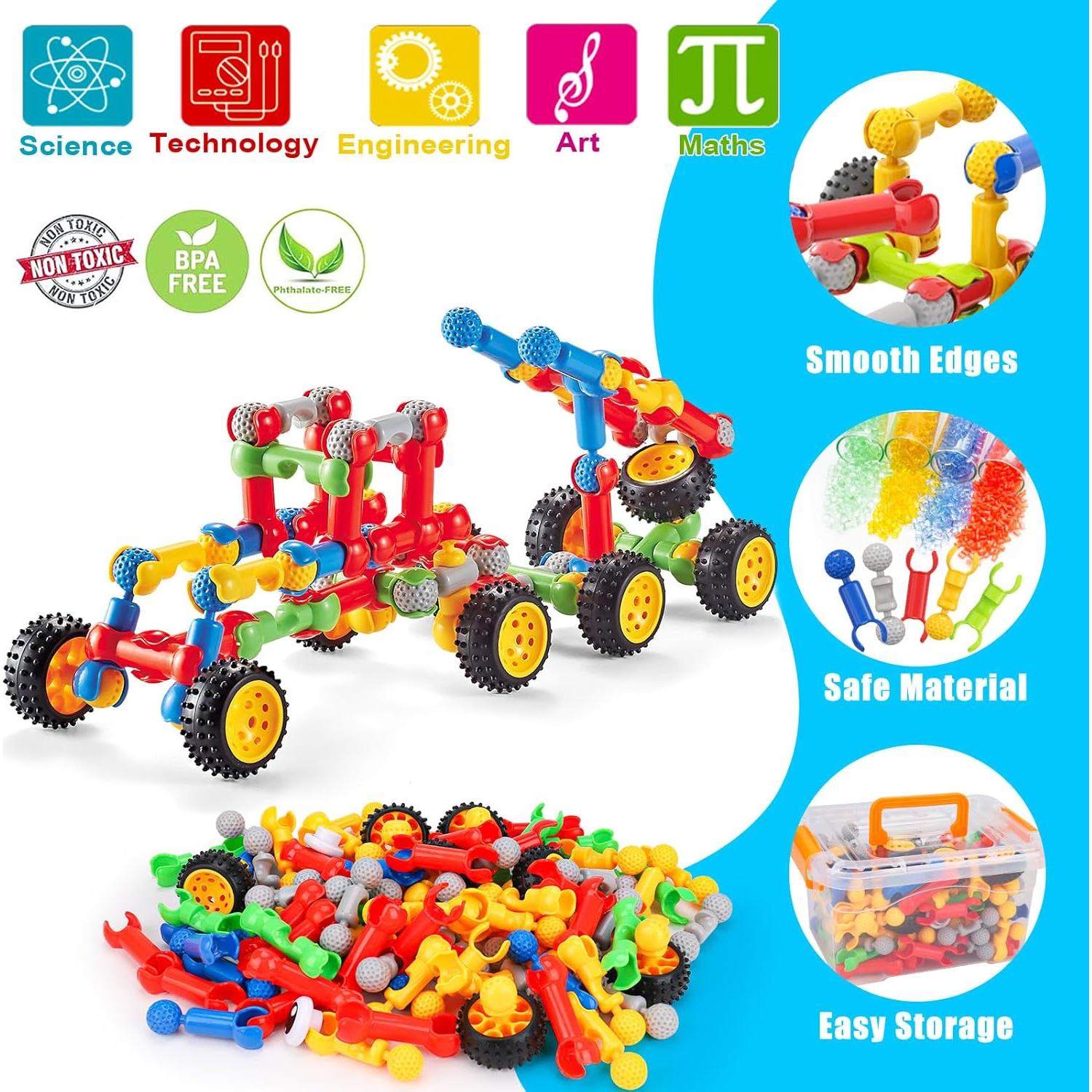 Juguetes de Construcción STEM Qirptey 125 Pcs para Niños 3-8 Años