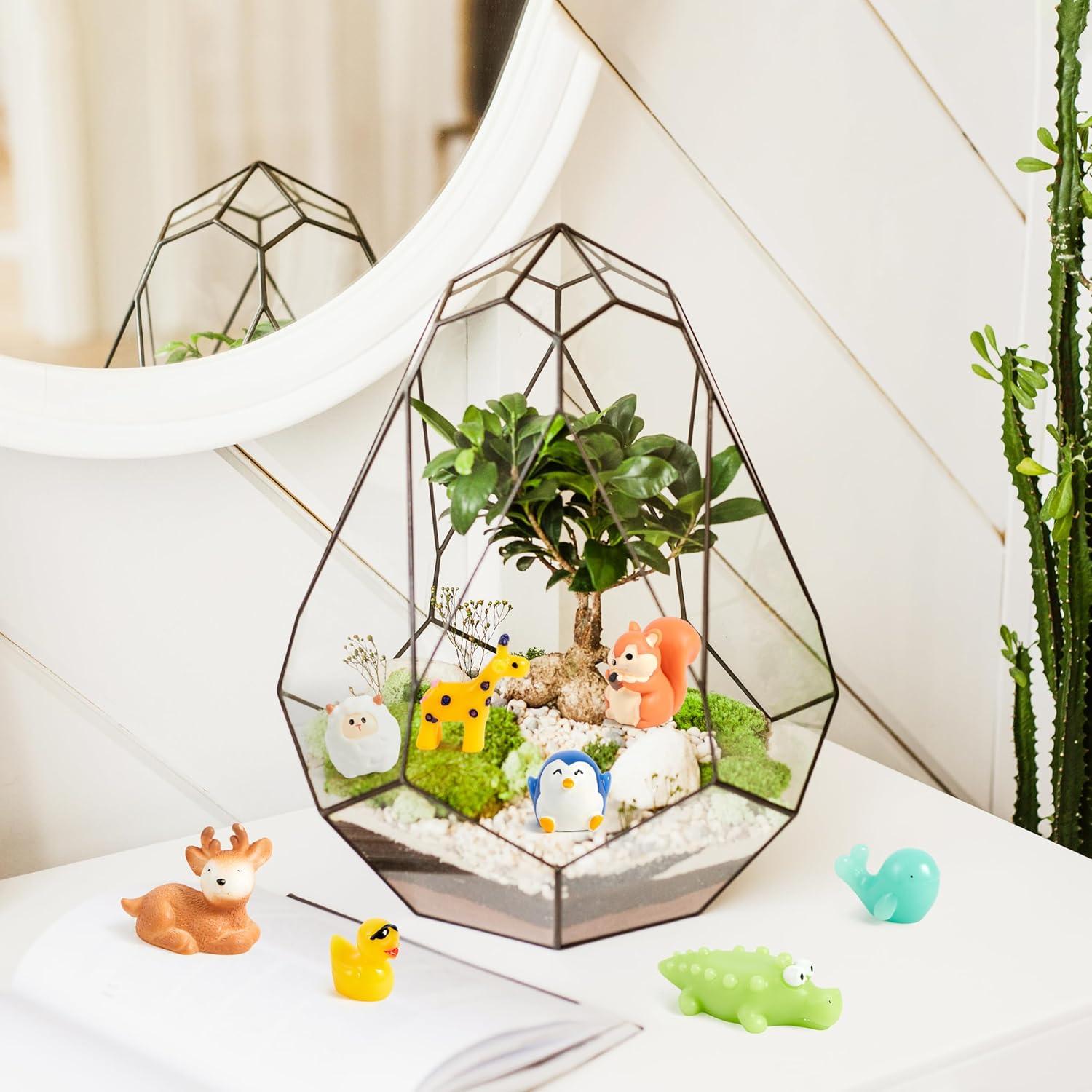 Conjunto de 50 Mini Figuras de Animales de Resina Joyin