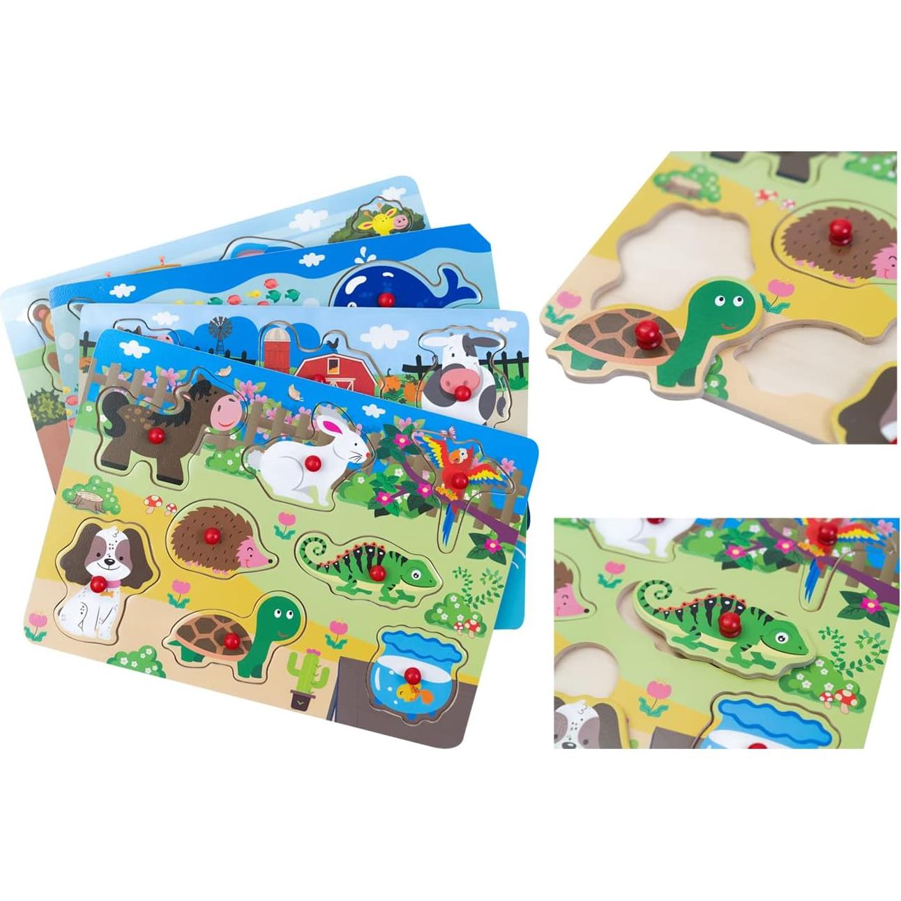 Rompecabezas de Madera ExploraToy 32 Piezas Animales