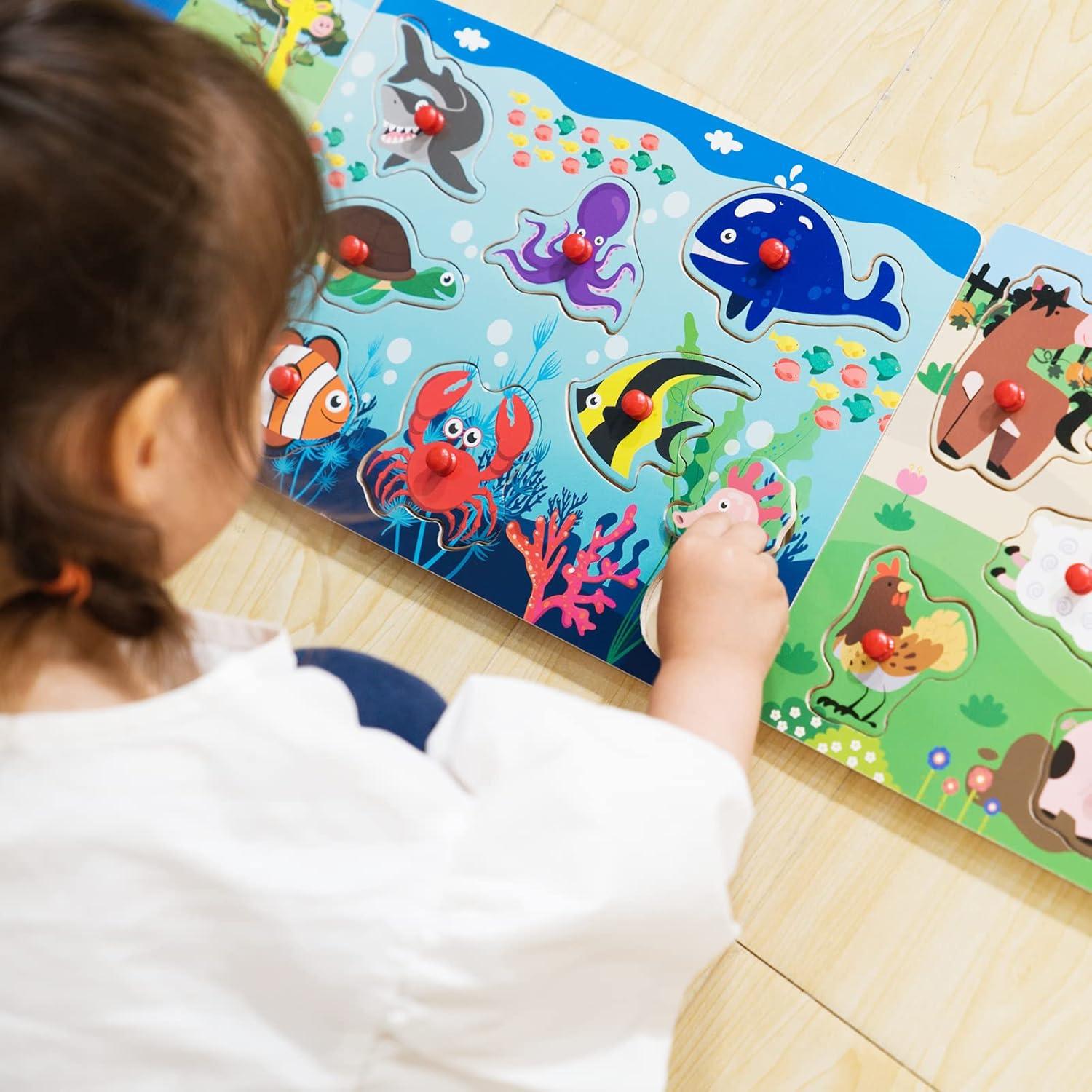 Rompecabezas de Madera ExploraToy 32 Piezas Animales