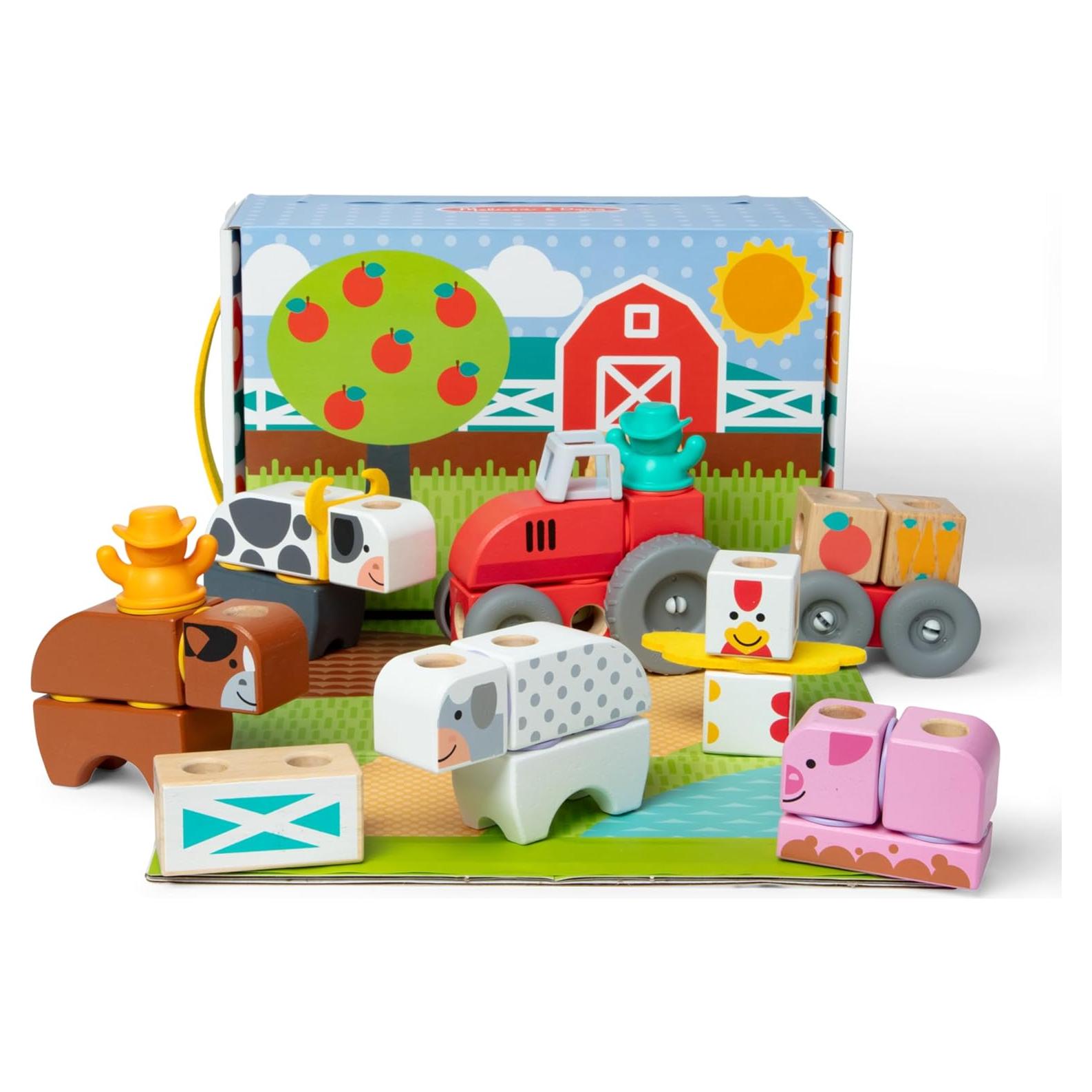 Bloques de Madera Conectables Melissa & Doug Granja 56 Piezas