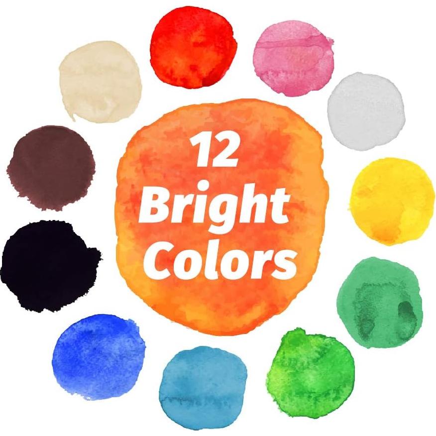 Juego de Pintura con Dedos LithoConcepts - No Tóxico, 12 Colores