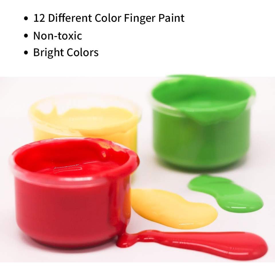 Juego de Pintura con Dedos LithoConcepts - No Tóxico, 12 Colores