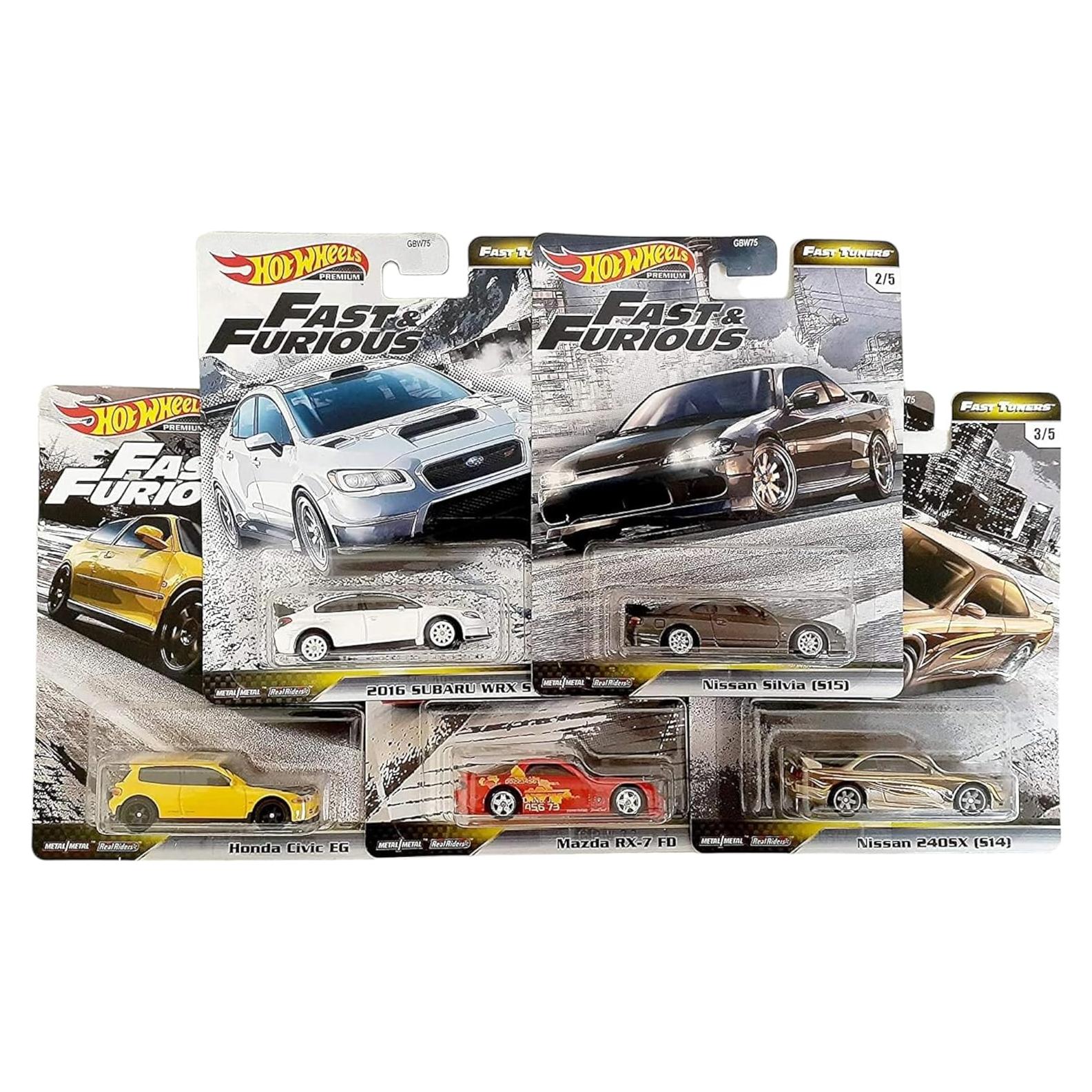 Hot Wheels Rápido y Furioso Die Cast Premium Tuners - 5 Autos