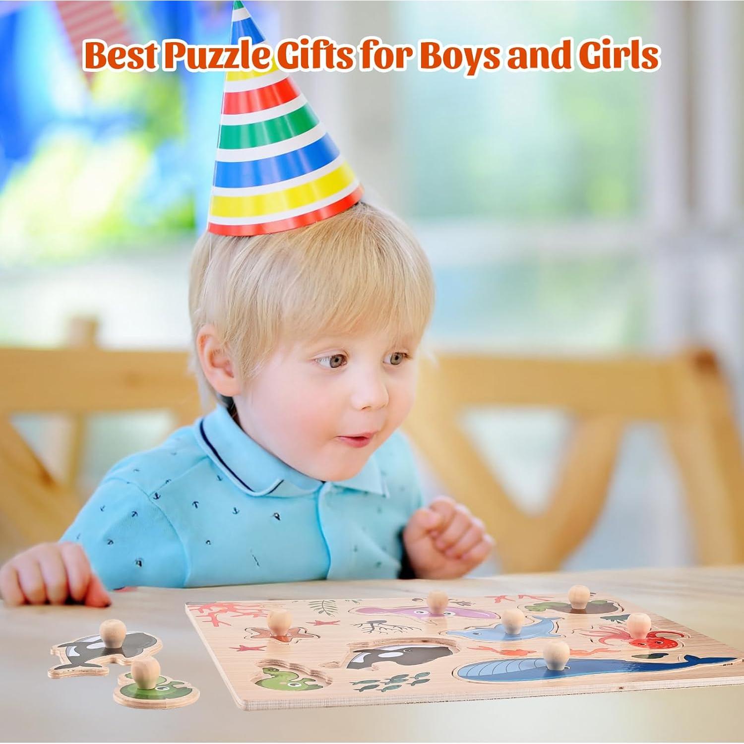 Rompecabezas de Clavos de Madera Wooderma para Niños 1-3 Años