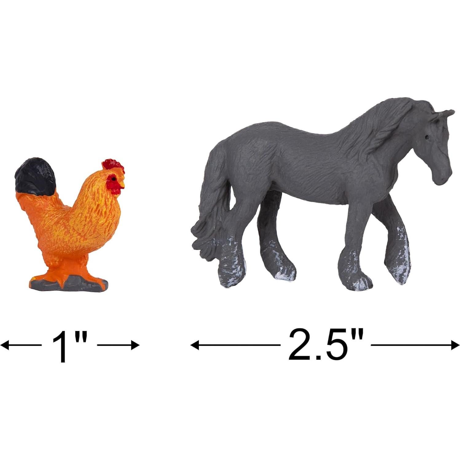 Set de 12 Figuritas de Animales de Granja ArtCreativity - Toppers Realistas de 5.08 cm