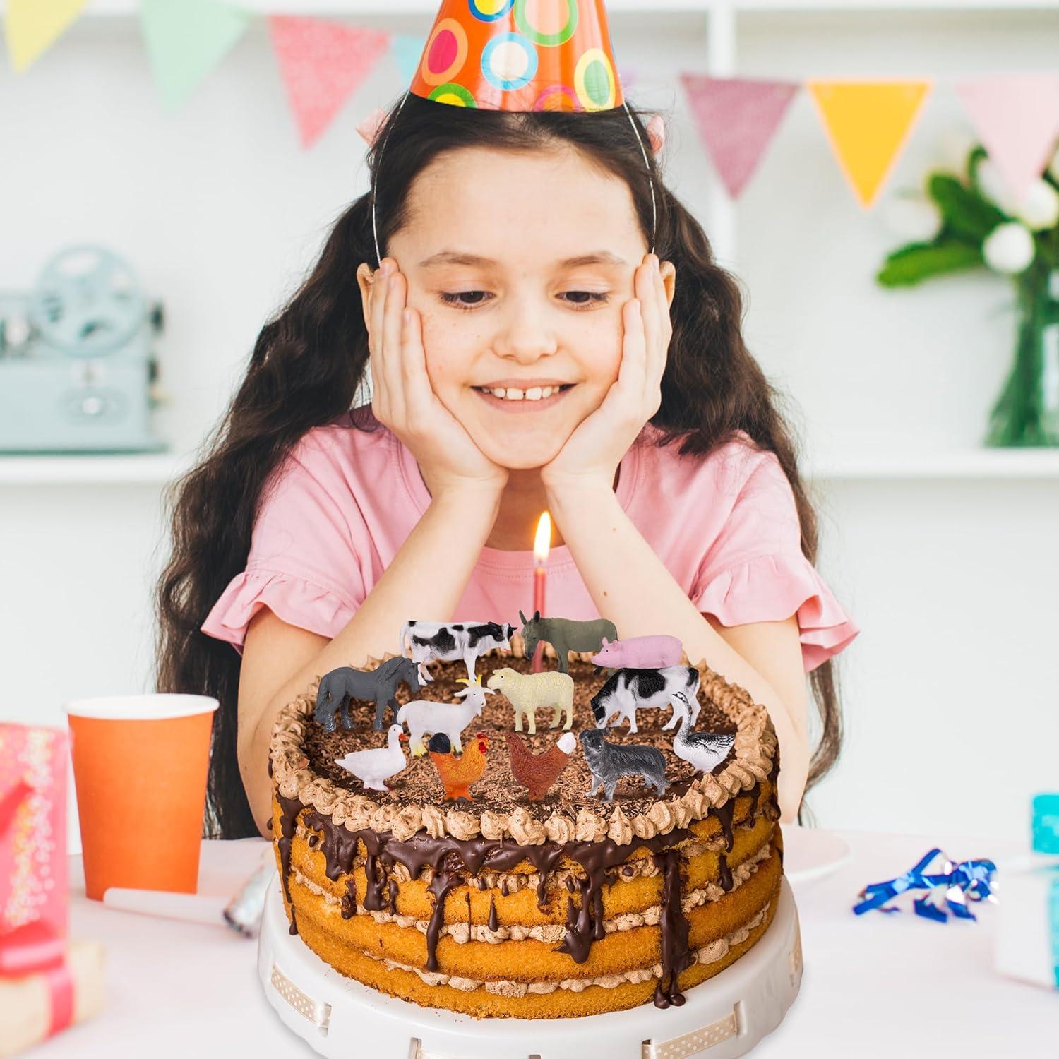 Set de 12 Figuritas de Animales de Granja ArtCreativity - Toppers Realistas de 5.08 cm