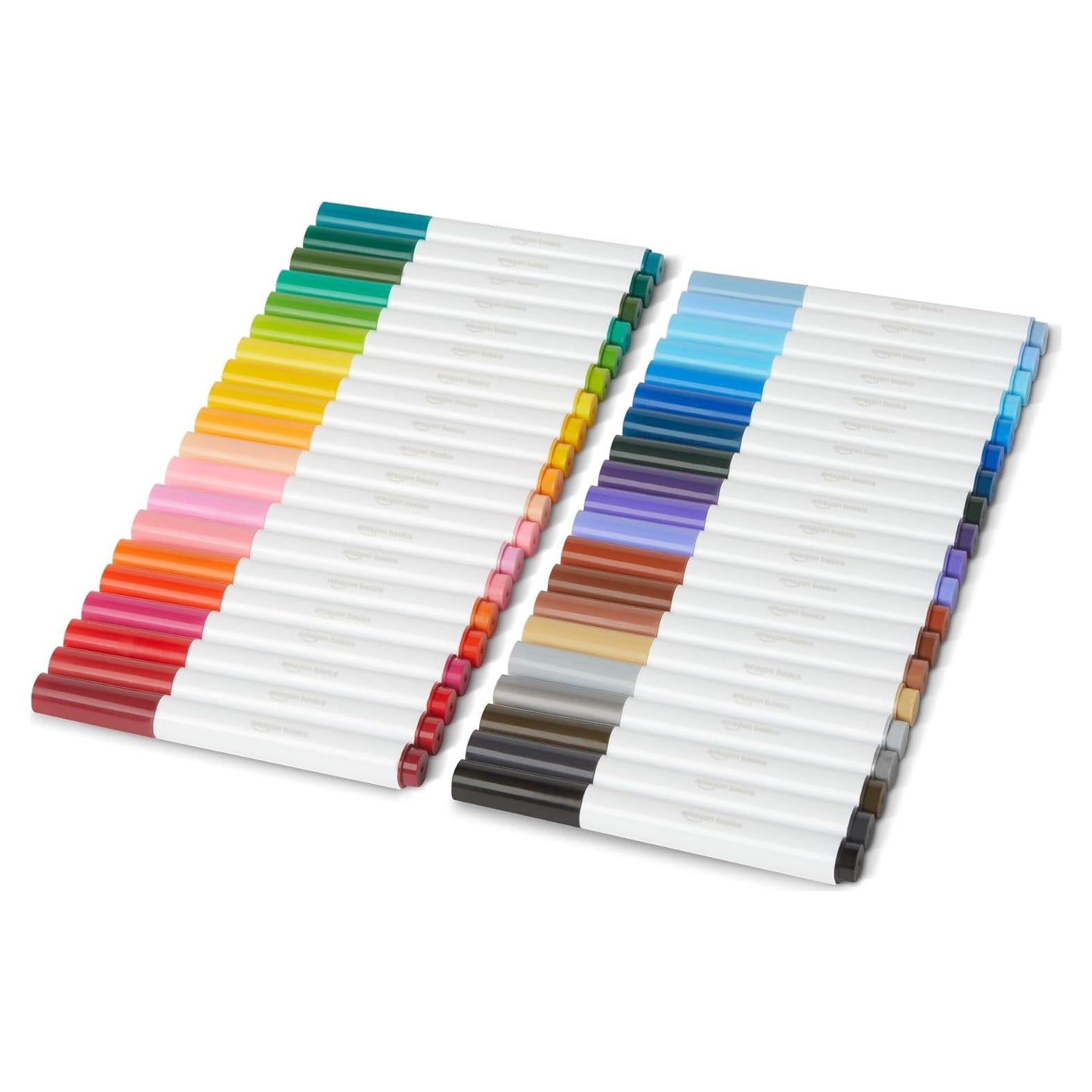 Marcadores Lavables Amazon Basics 40 Colores Punta Ancha