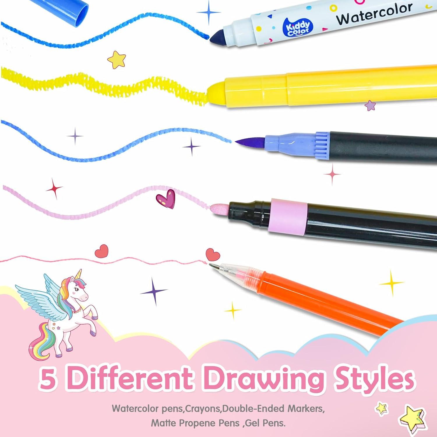 KIDDYCOLOR Juego de Marcadores Lavables Unicornio 69 pcs con Estuche