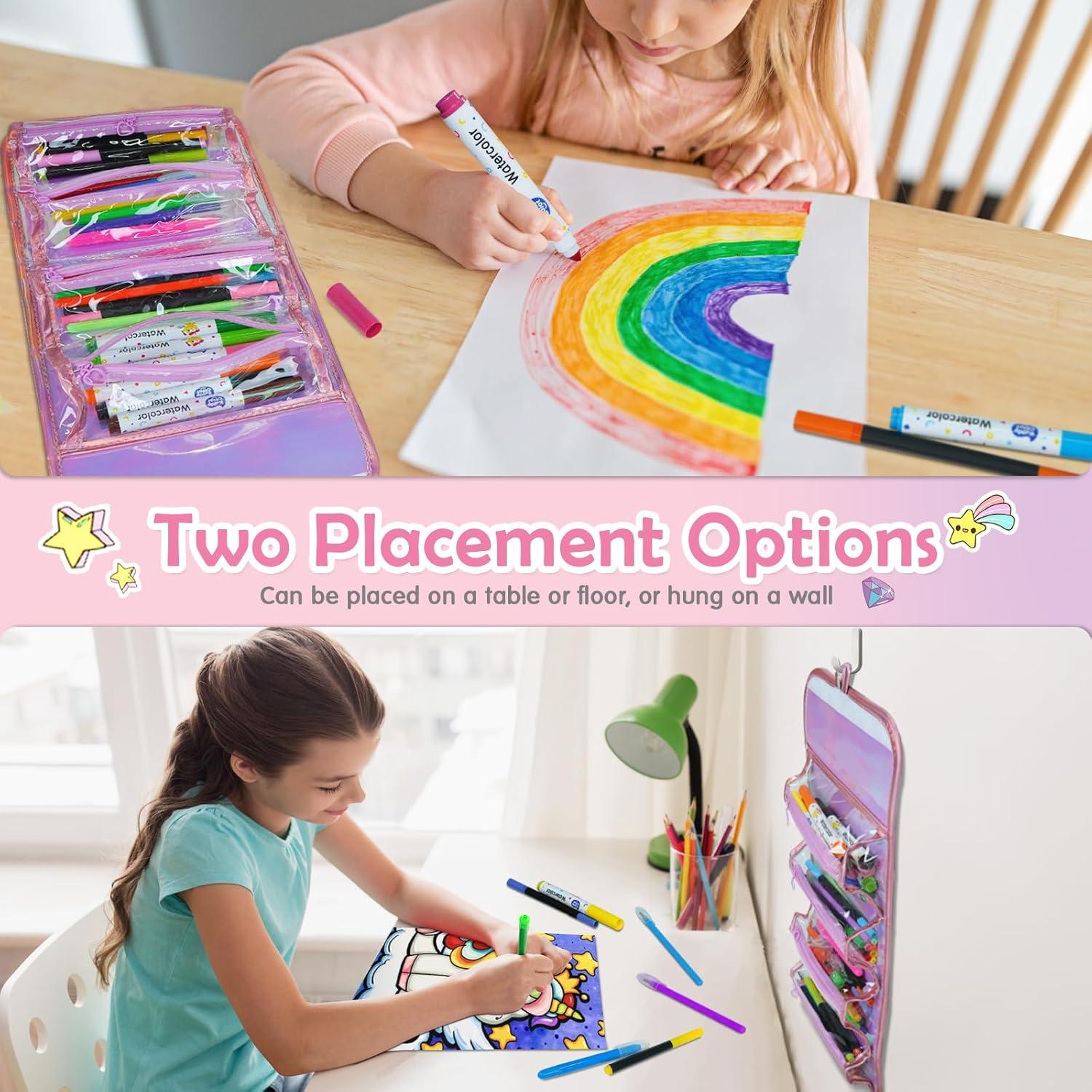 KIDDYCOLOR Juego de Marcadores Lavables Unicornio 69 pcs con Estuche