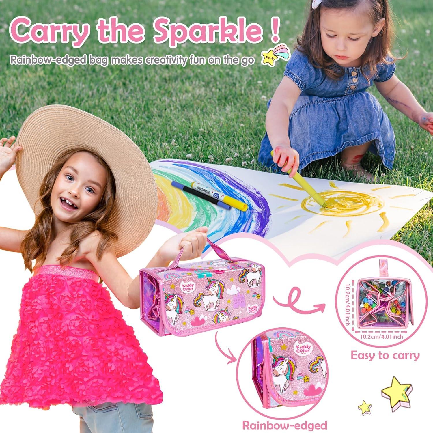 KIDDYCOLOR Juego de Marcadores Lavables Unicornio 69 pcs con Estuche