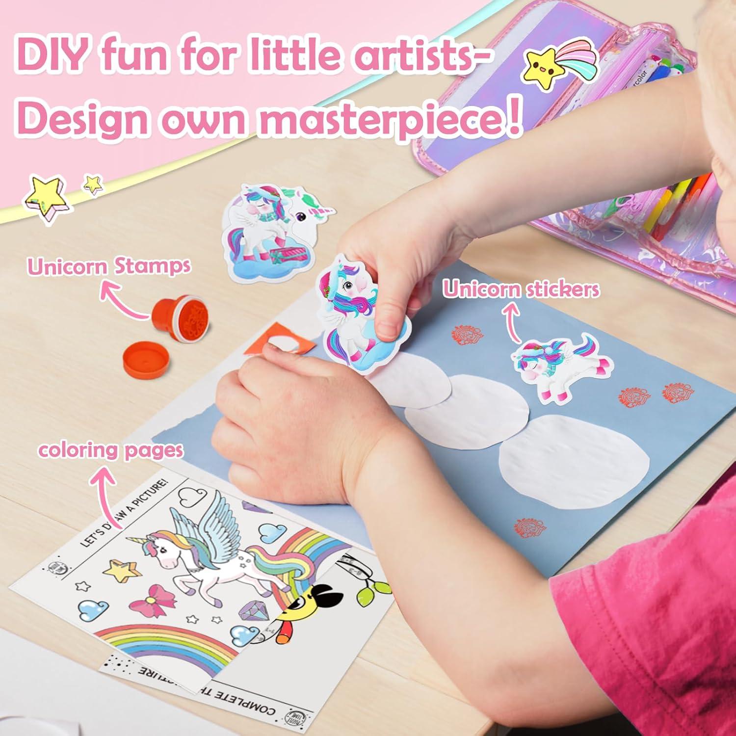 KIDDYCOLOR Juego de Marcadores Lavables Unicornio 69 pcs con Estuche