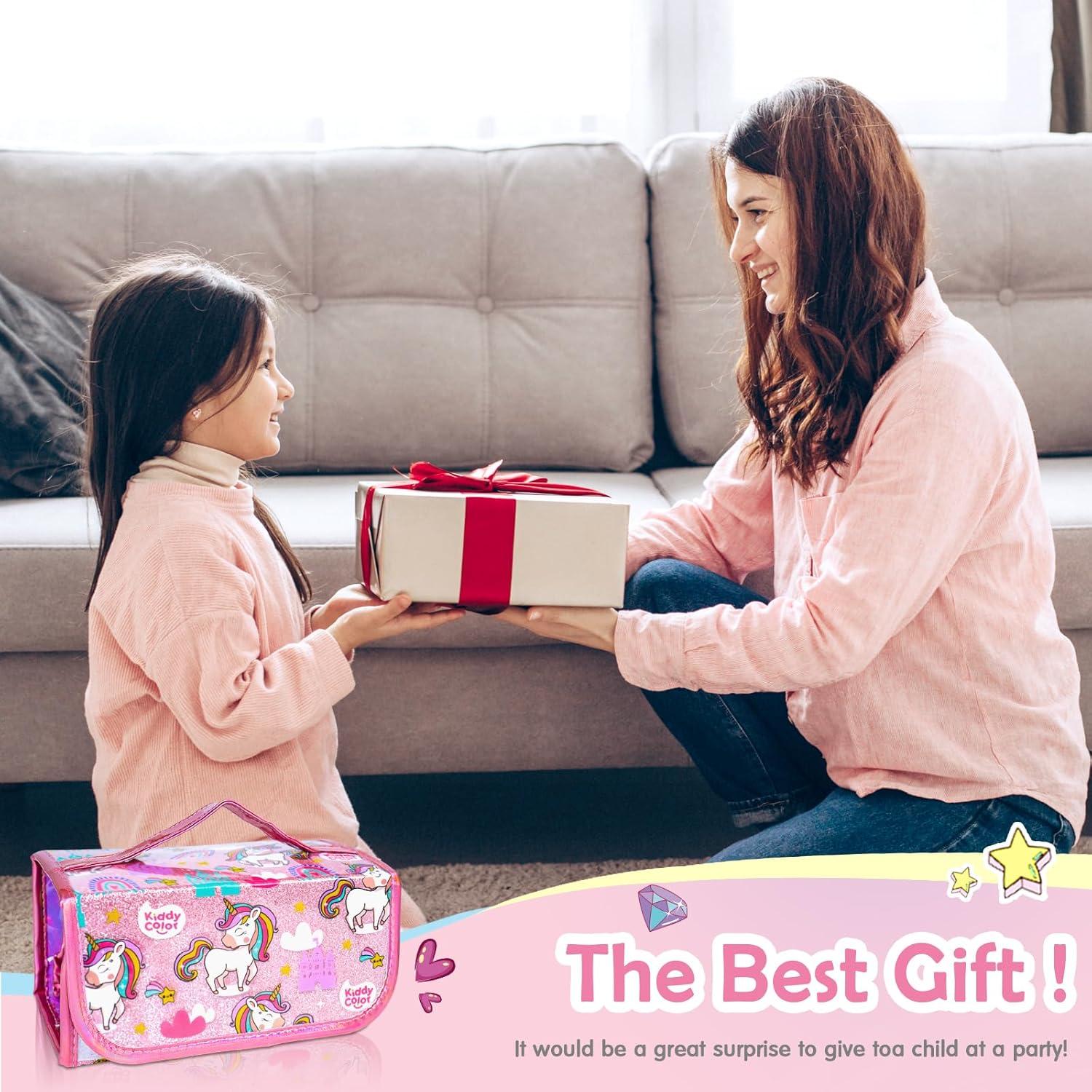 KIDDYCOLOR Juego de Marcadores Lavables Unicornio 69 pcs con Estuche