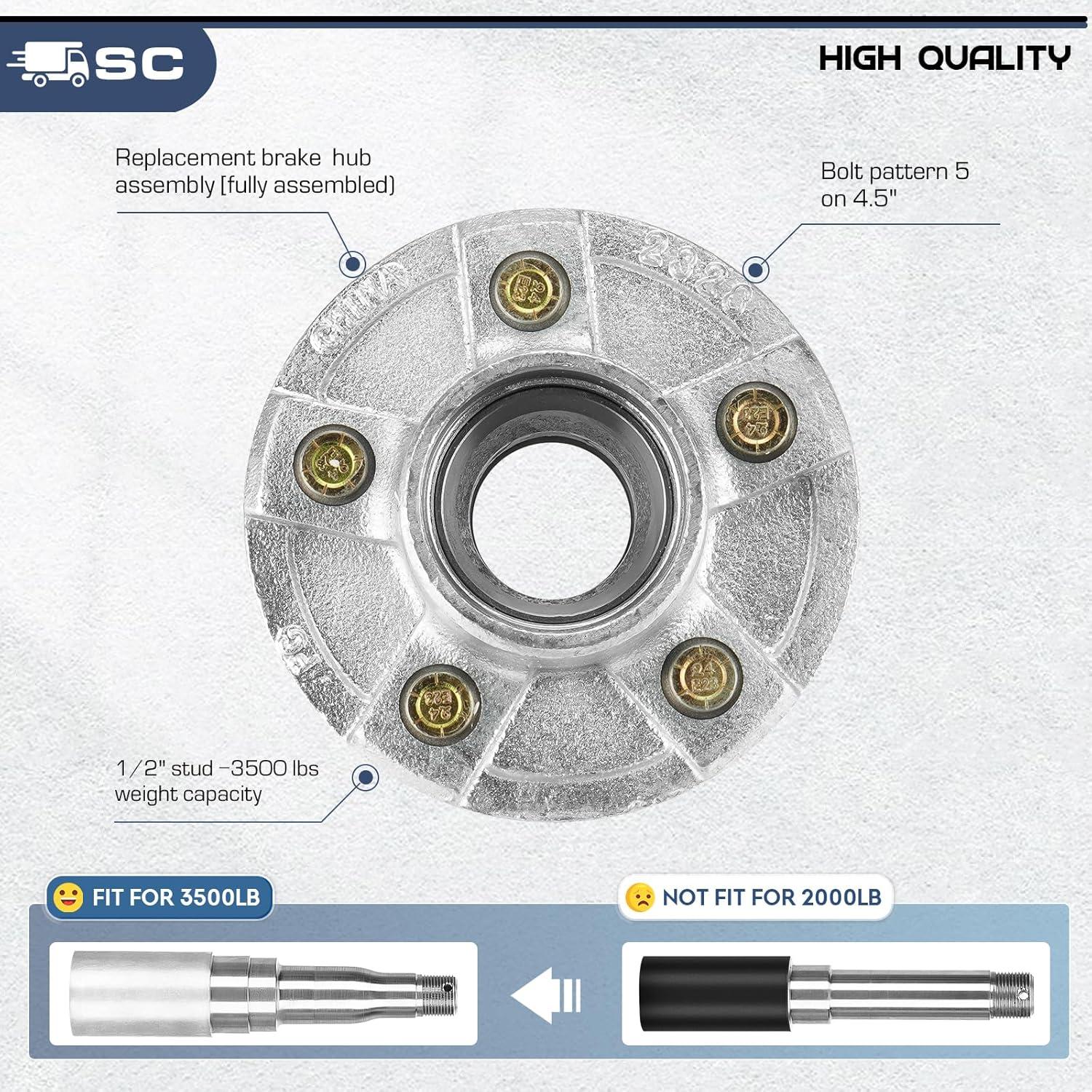 Buje de Rueda de Remolque SEHNSUCHT 4.5" Galvanizado 3500 lb