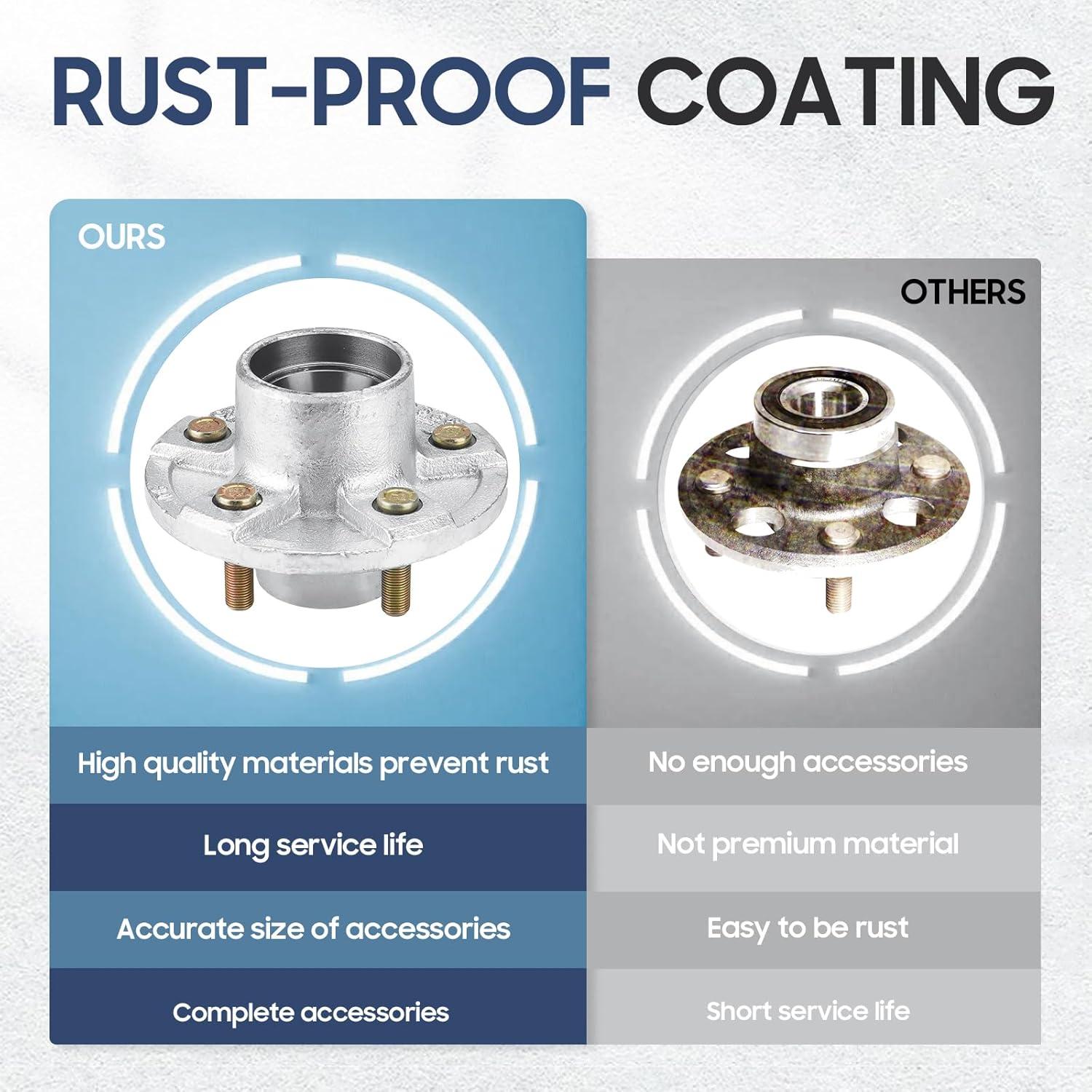 Buje de Rueda de Remolque SEHNSUCHT 4.5" Galvanizado 3500 lb
