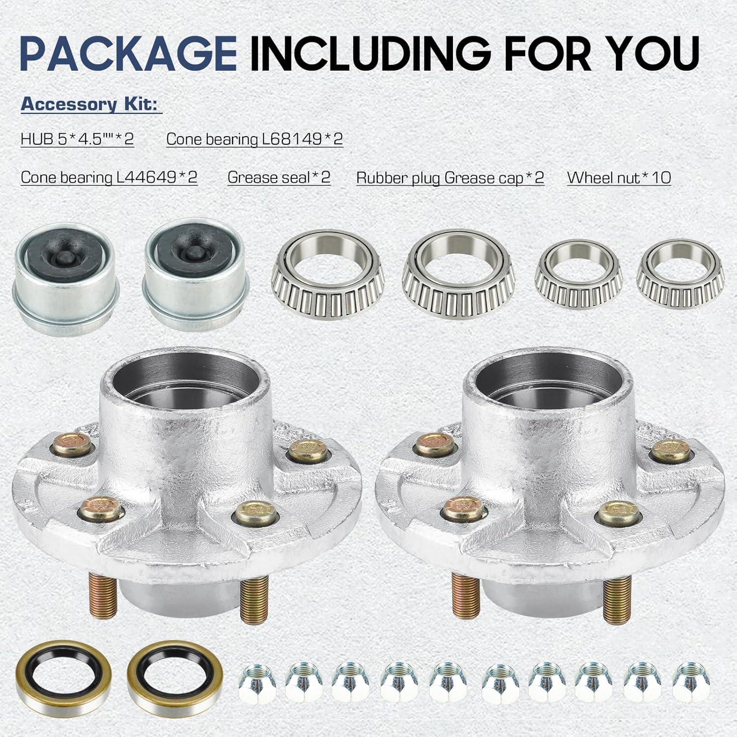 Buje de Rueda de Remolque SEHNSUCHT 4.5" Galvanizado 3500 lb